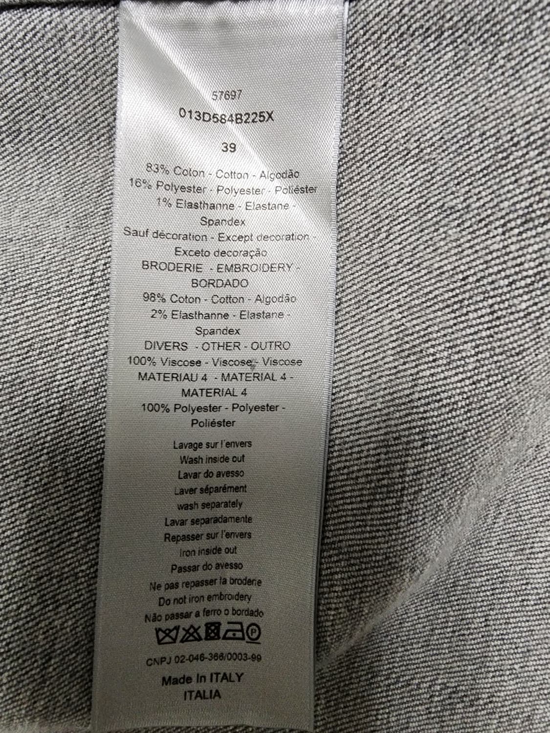 Christian Dior 데님 셔츠 회색 39 100-105사이즈 상품이미지9