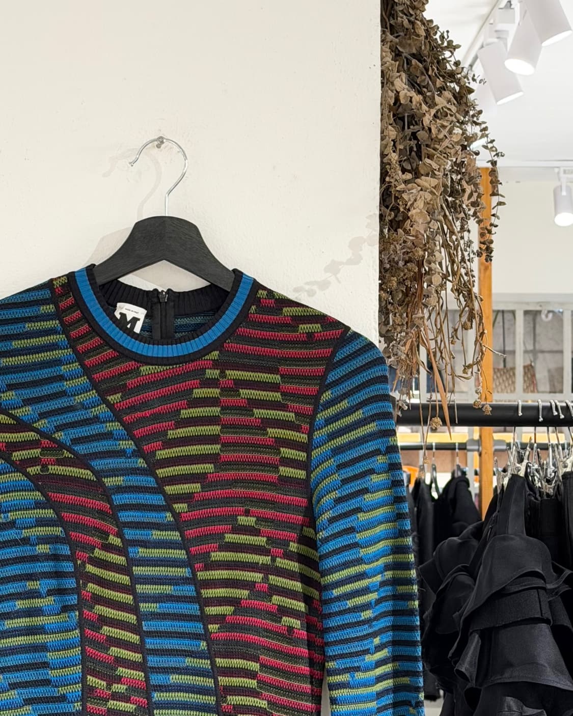 미쏘니 멀티 컬러 스트라이프 니트 원피스 상품이미지3