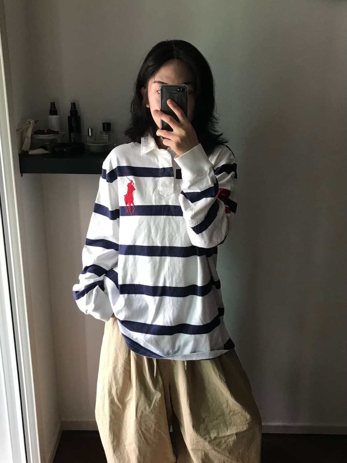 폴로 랄프로렌 빅 포니 로고 커스텀핏 스트라이프 럭비티 상품이미지4