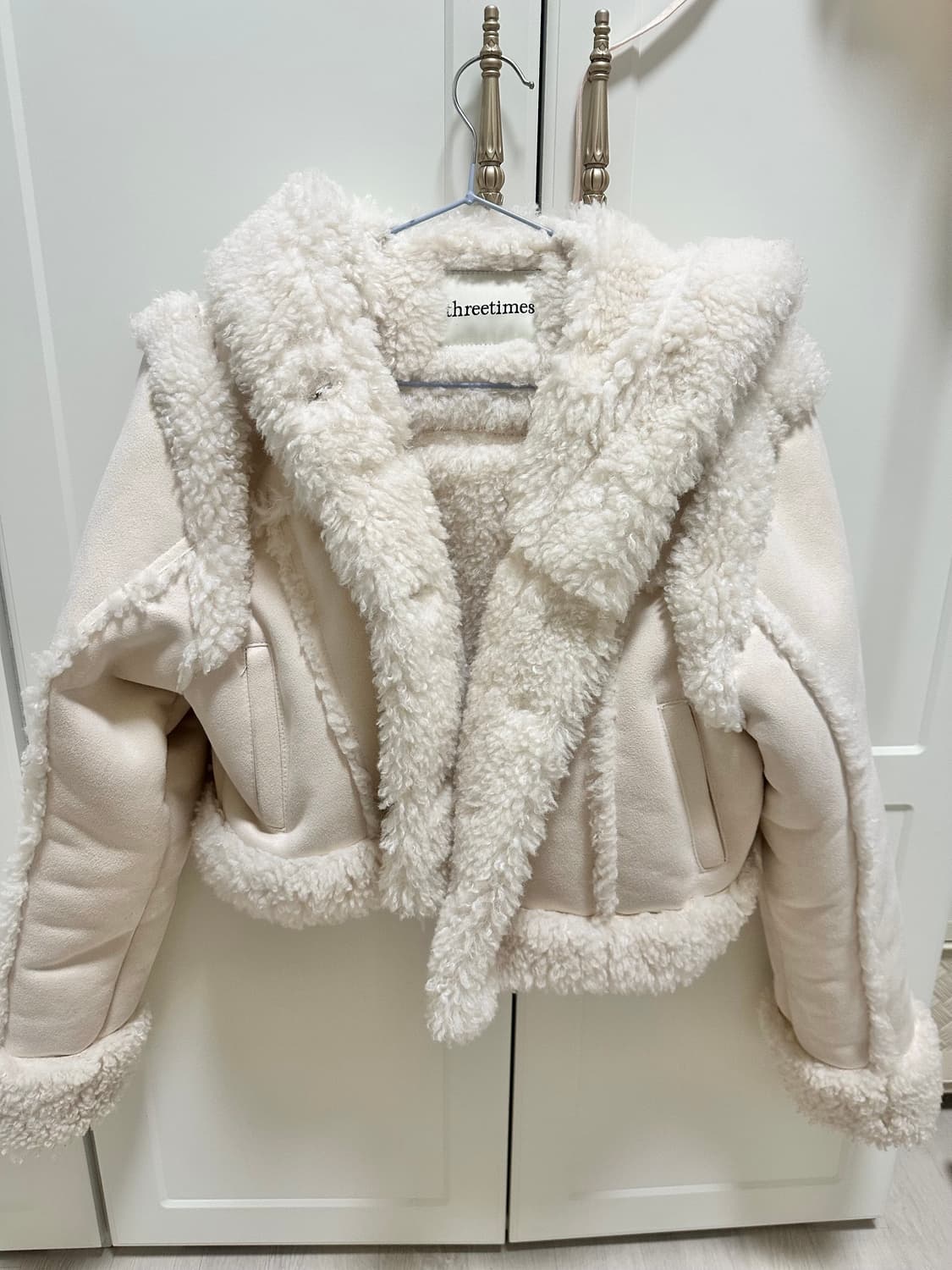 최저가) 쓰리타임즈 베이비 무스탕 아이보리 상품이미지1