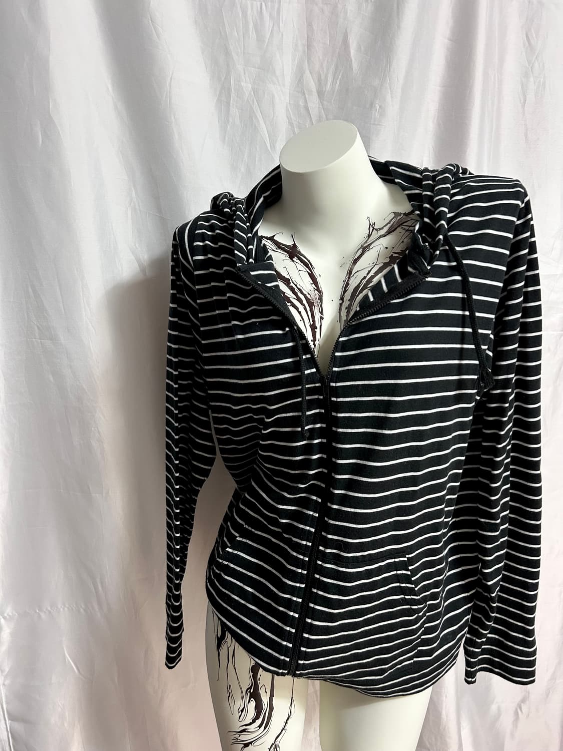 stripe hood zip-up 상품이미지3