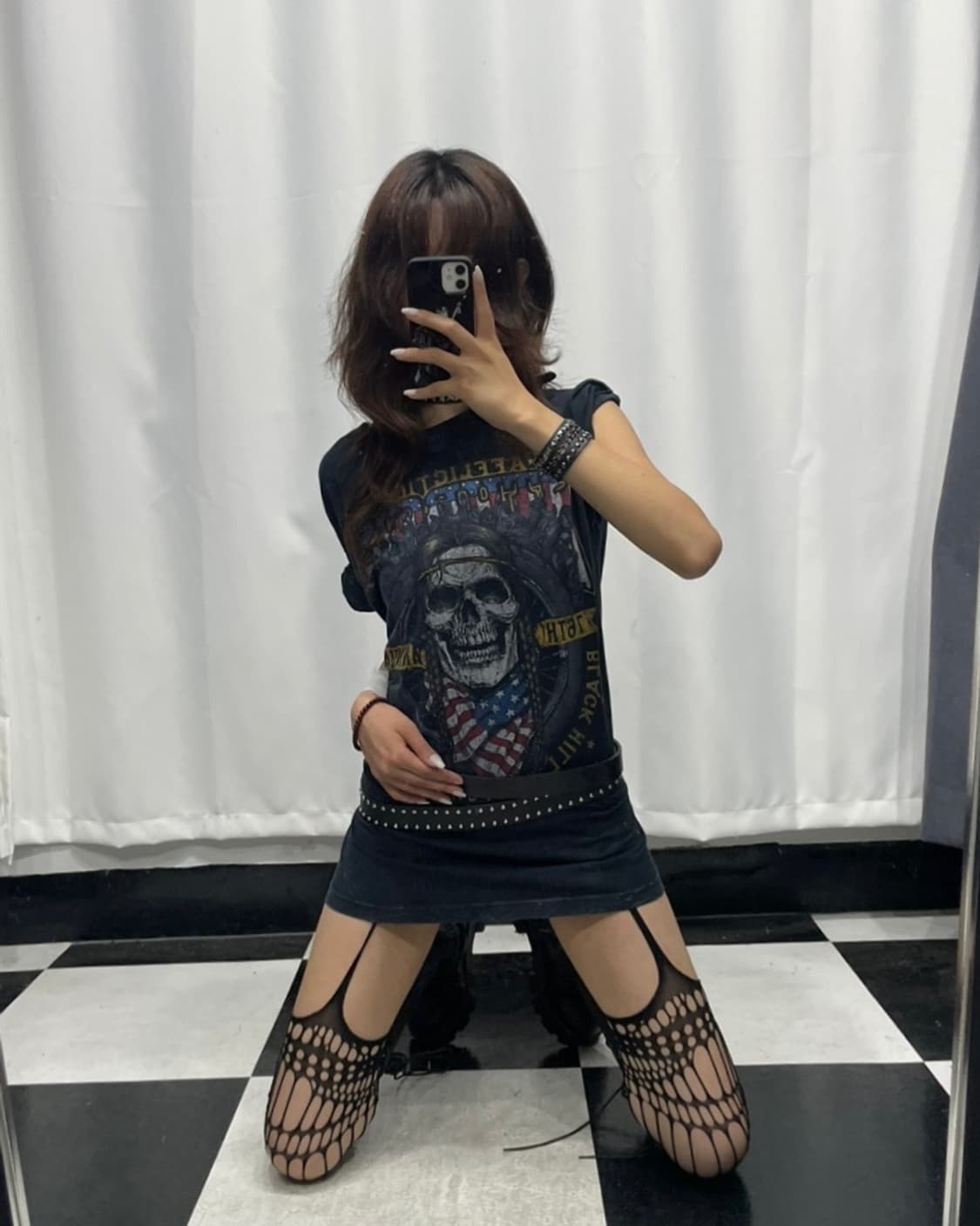 🎸블랙 스컬 프린팅 티셔츠🎸 상품이미지3