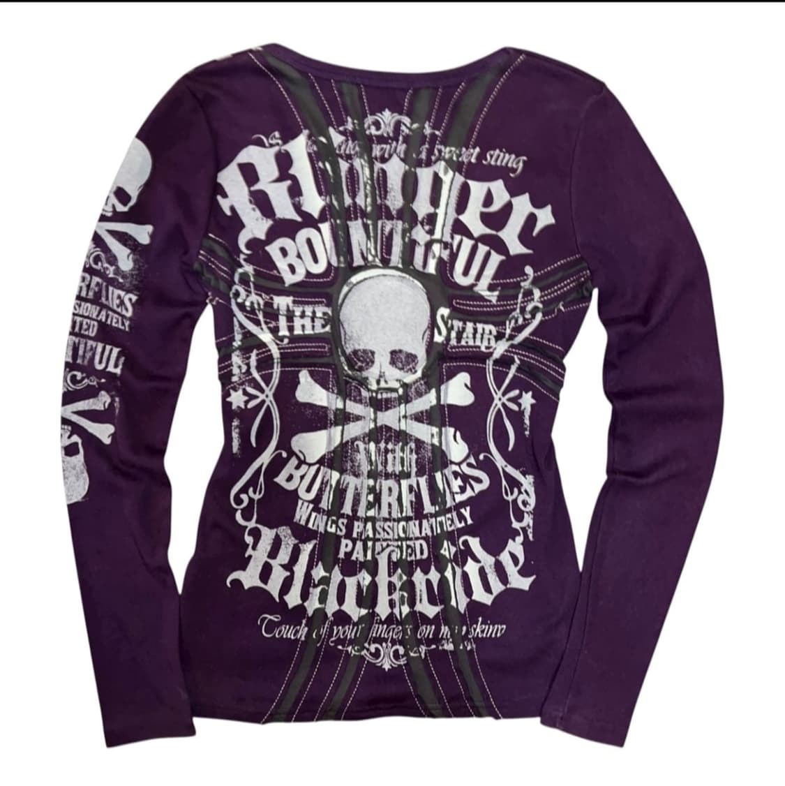 DURER 해골 프린팅 십자패치자수 긴팔티 롱슬리브 펑크 상품이미지1