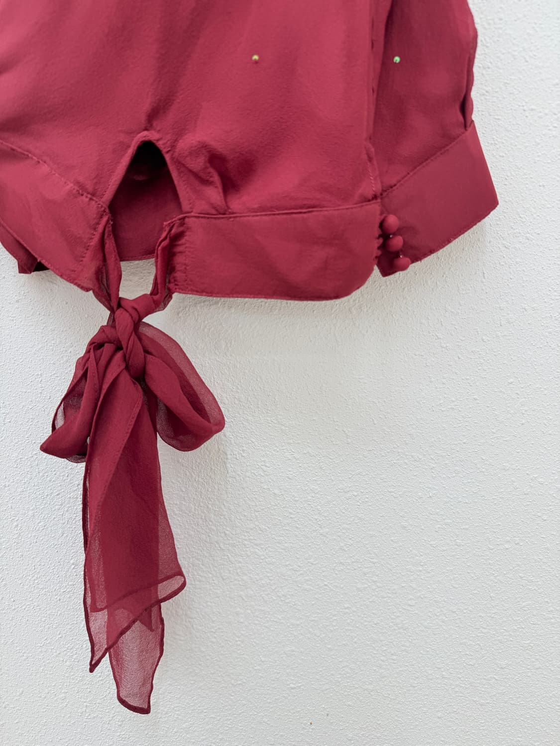 빈티지 레드 홀터낵 비즈 슬리브리스 상품이미지4