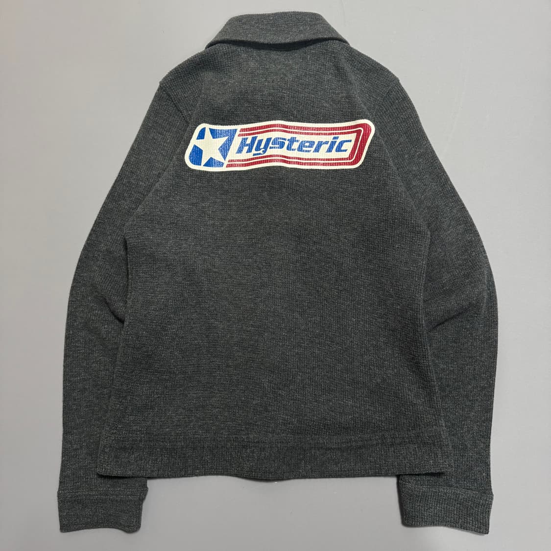 히스테릭글래머 차콜컬러 헤럴딕쉴드 양면 프린팅 아크릴 울 혼방 니트 자켓 상품이미지8