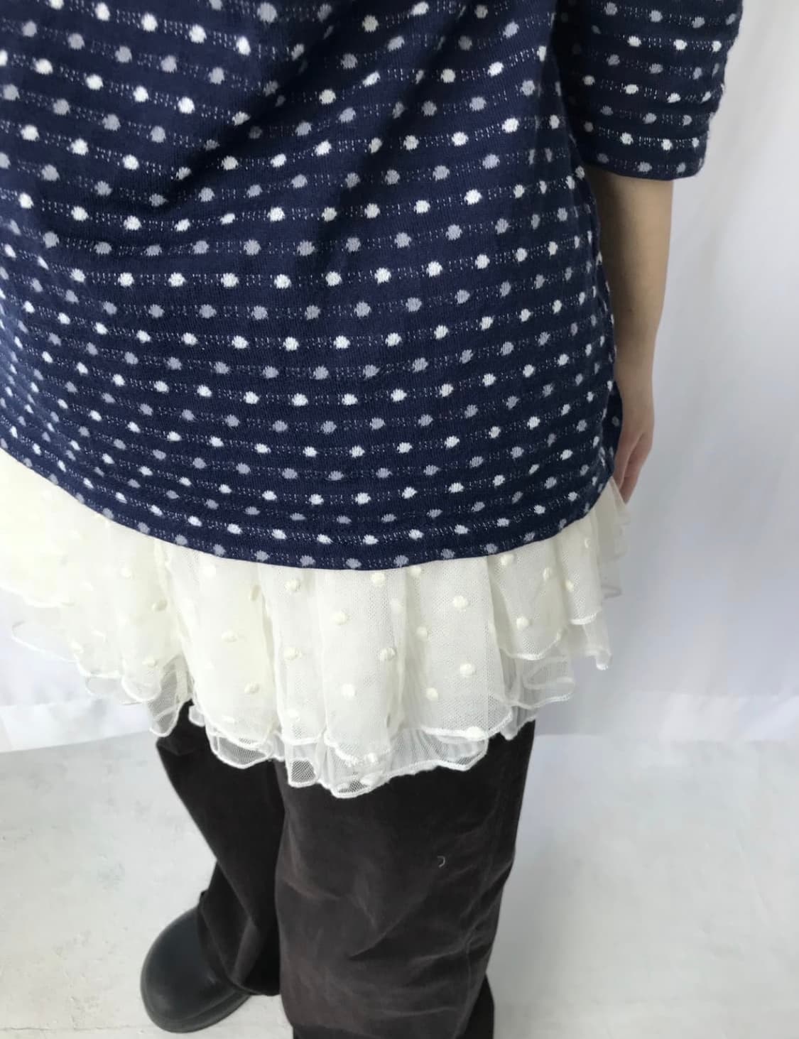 도트 레이어드 스커트 상품이미지1