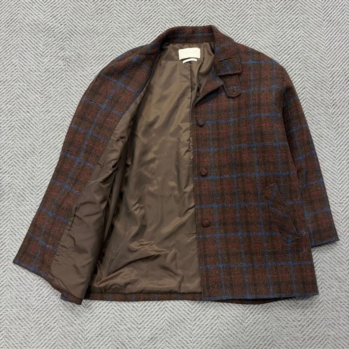 해리스트위드 원단 울 체크 코트 v2142 상품이미지6