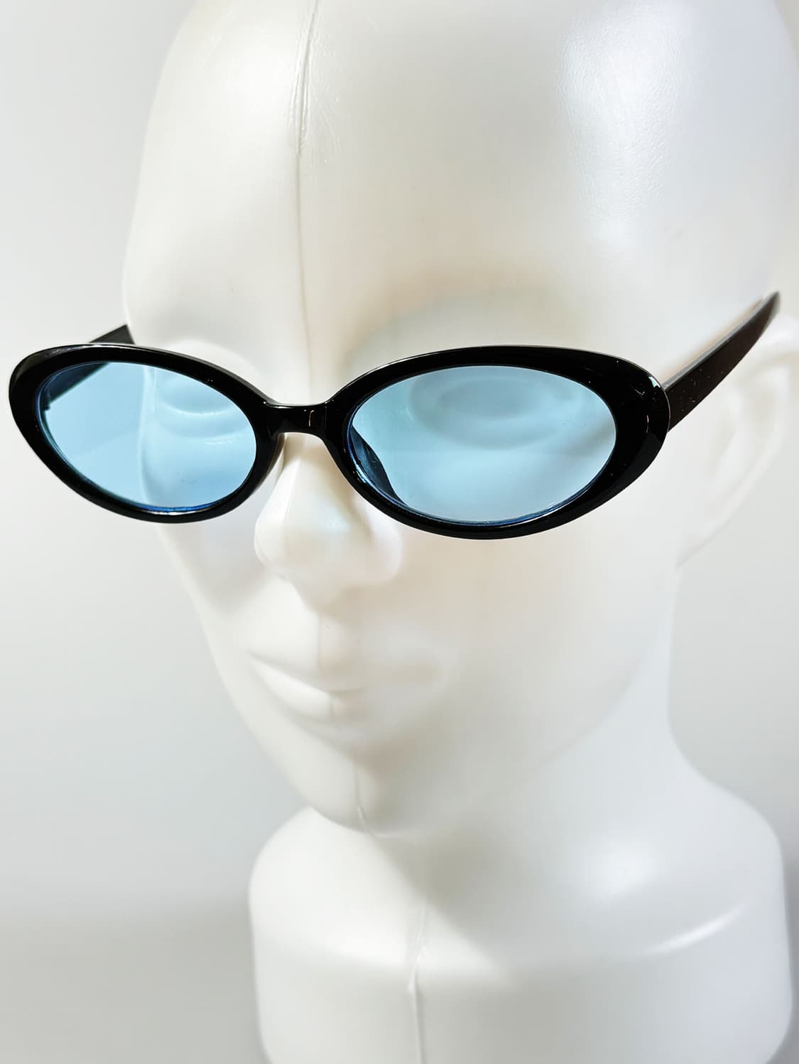 90s 블랙 오벌 세미 캣아이 뿔테 빈티지 틴트 선글라스 상품이미지8