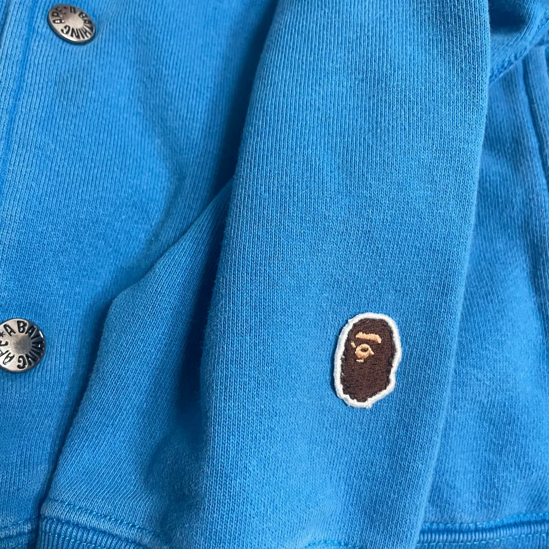 M) 베이프 스타 로고 자수 버튼 단추 자켓 블루 상품이미지3