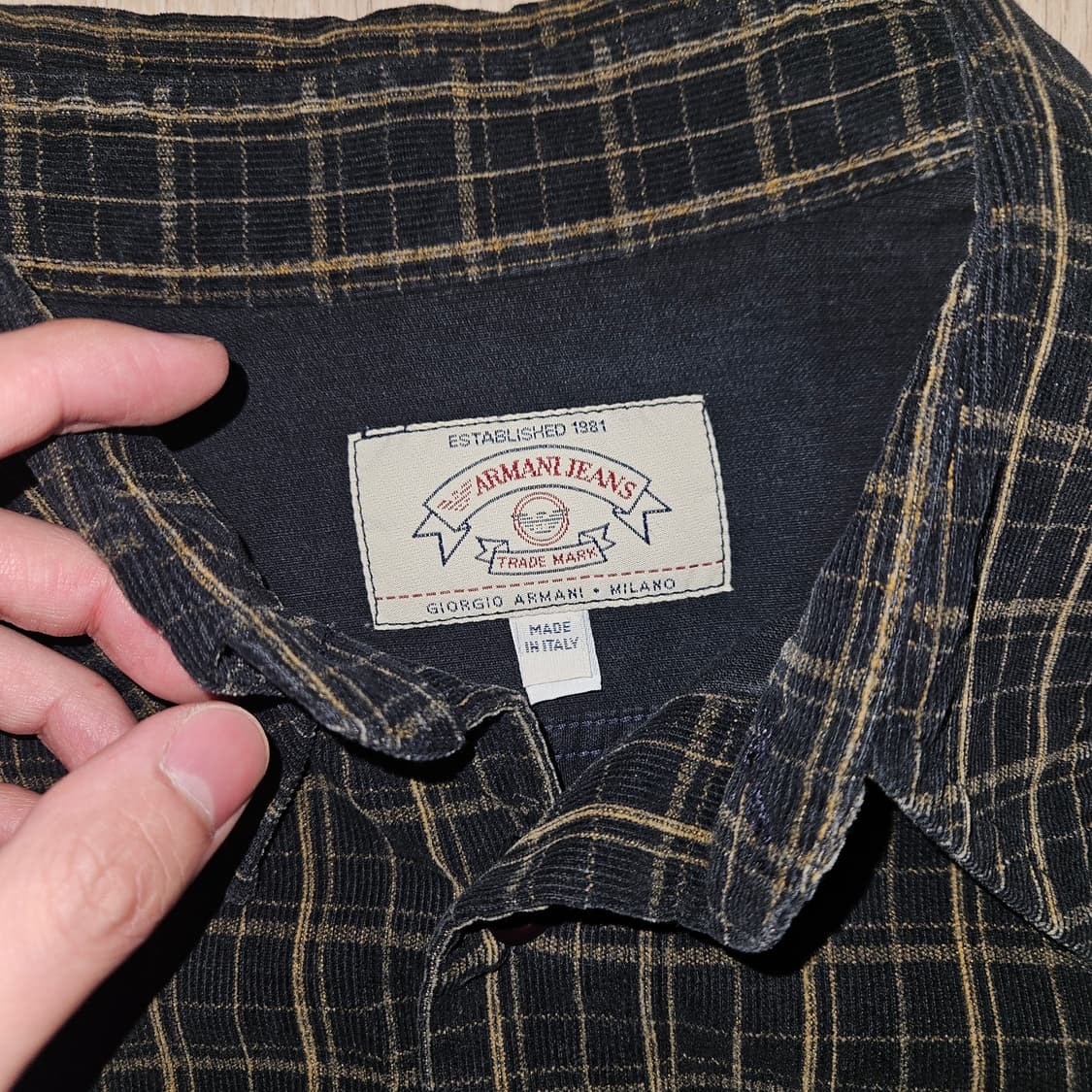 90s armani jeans 체크 셔츠 상품이미지5