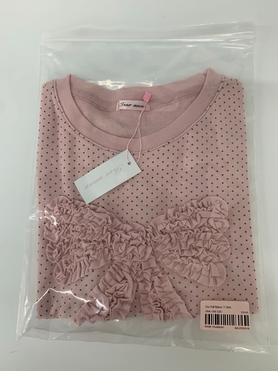 INNER MUSEUM Dot Frill Ribbon T-Shirt 상품이미지6