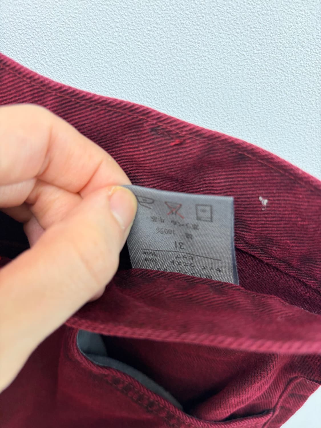 랭글러 버건디 데님 팬츠 (30inch) 상품이미지5