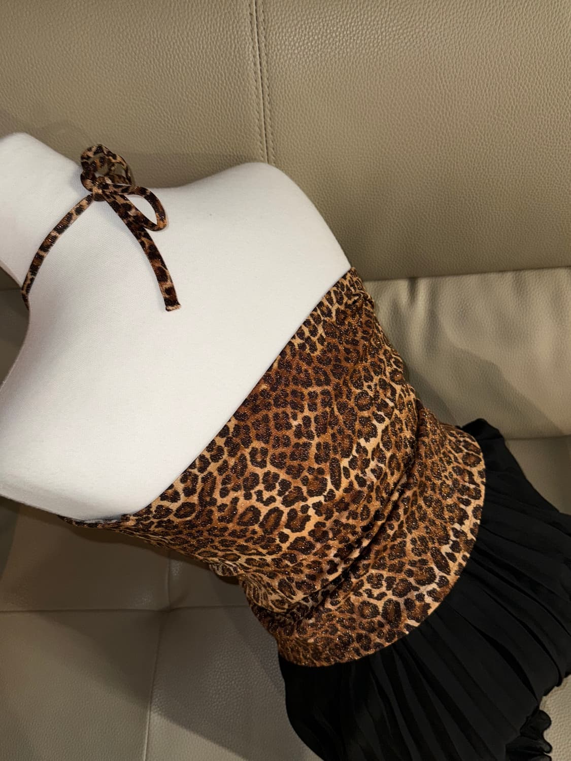 glitter leopard halter-neck top 상품이미지4