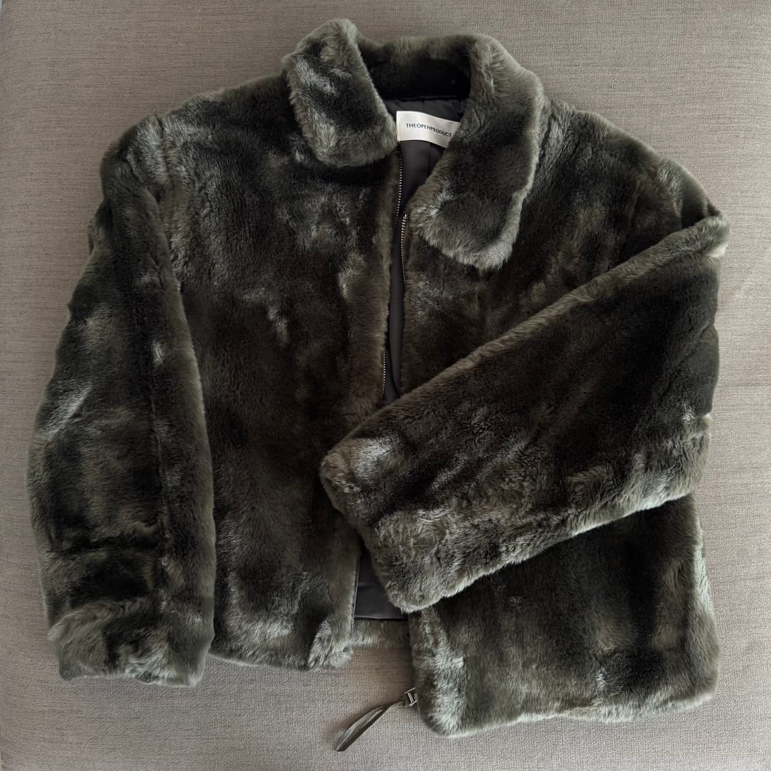 더오픈프로덕트 - 다크그린 퍼 자켓 상품이미지1