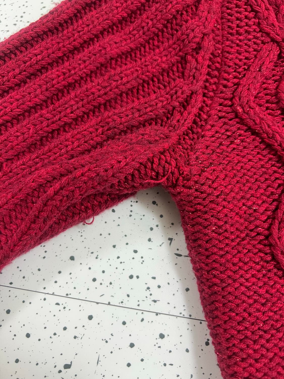 스컬프터 Two Way Cable Cardigan Red 가디건 상품이미지4