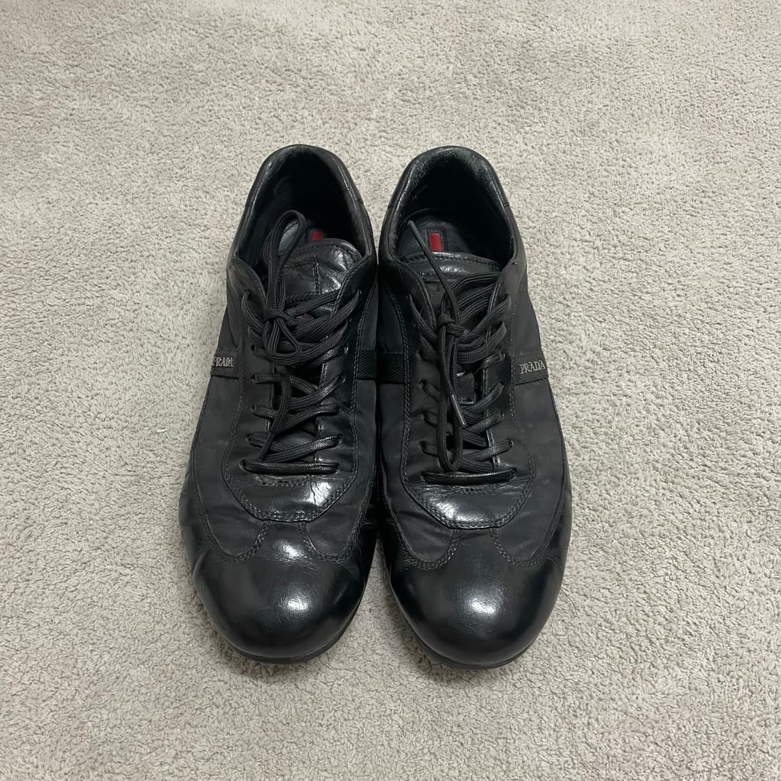 285) 프라다 스포츠 메탈 로고 나일론 레더 스니커즈 신발 상품이미지4