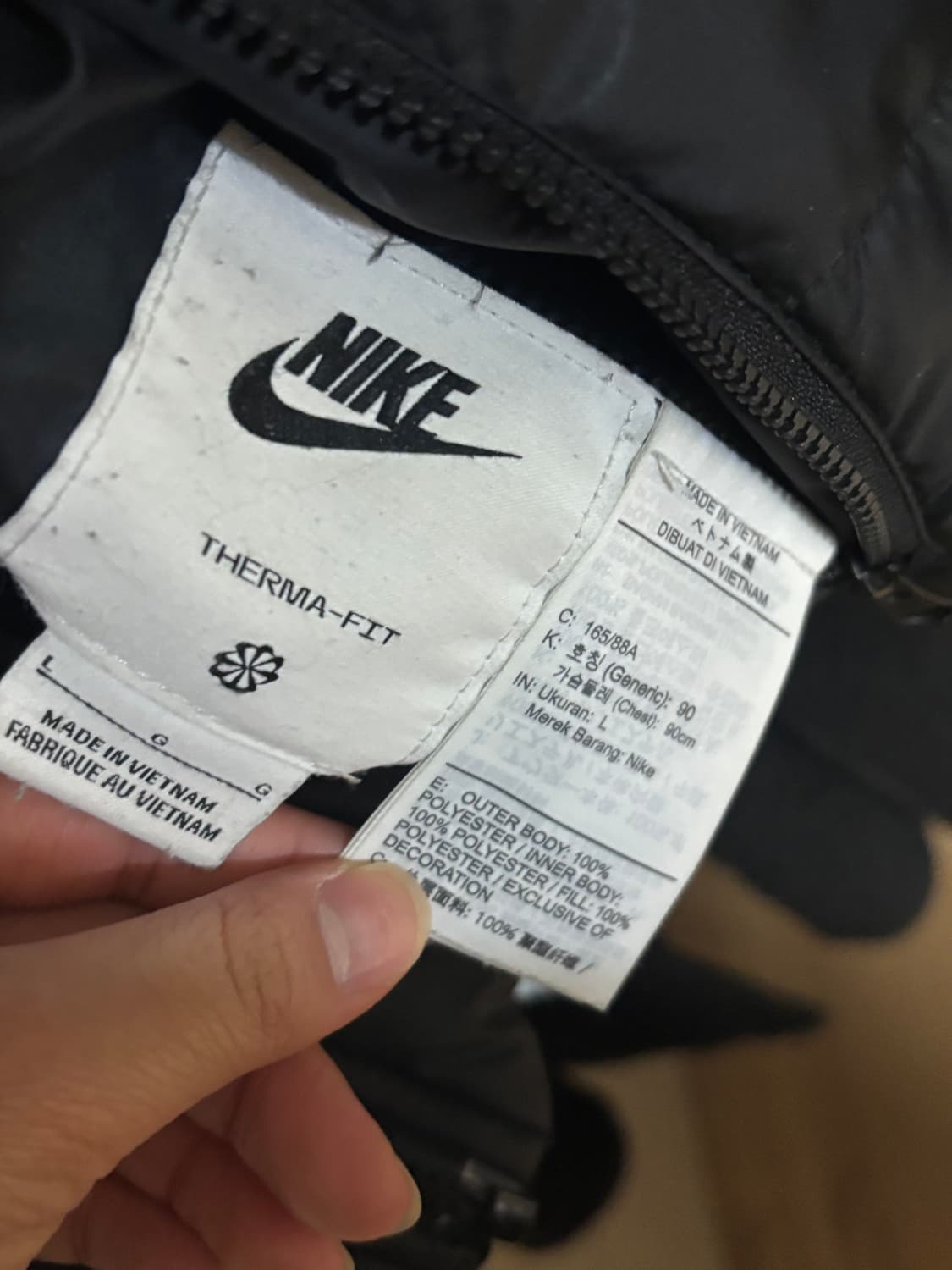 나이키 써마 핏 리버시블 여성 패딩 자켓 L(90) 상품이미지5