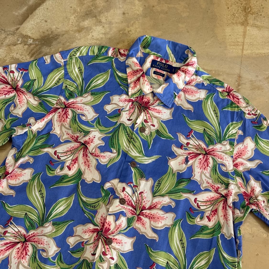 L 폴로랄프로렌 꽃무늬 하와이안 반팔 셔츠 상품이미지1