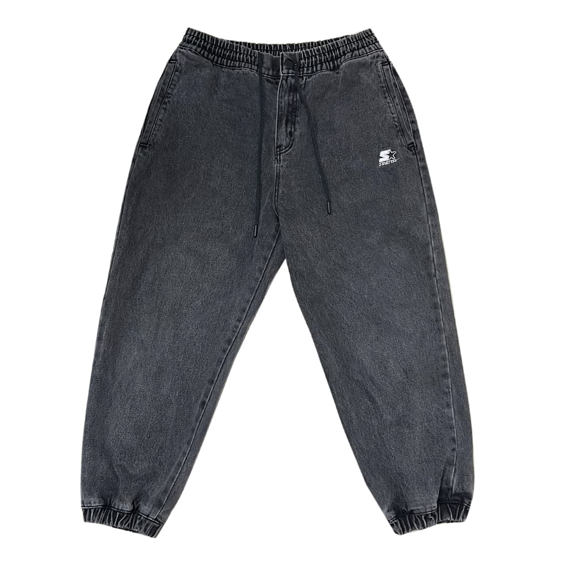 스타터 블랙라벨 흑청 워싱 밴딩 데님 조거 팬츠 M 상품이미지2