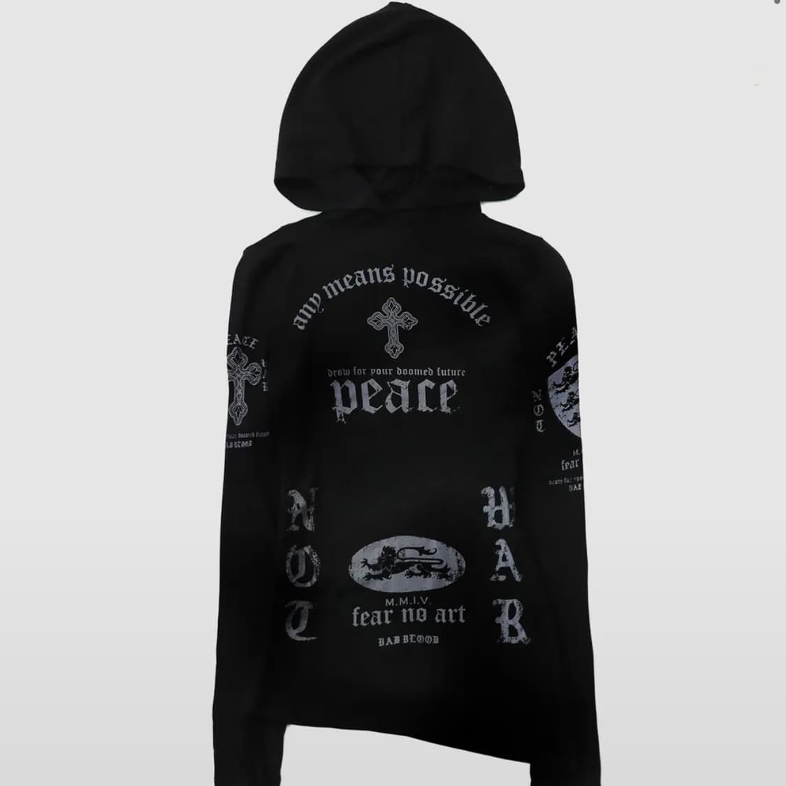 배드블러드 슬림 컷아웃 후드 블랙 S 상품이미지1