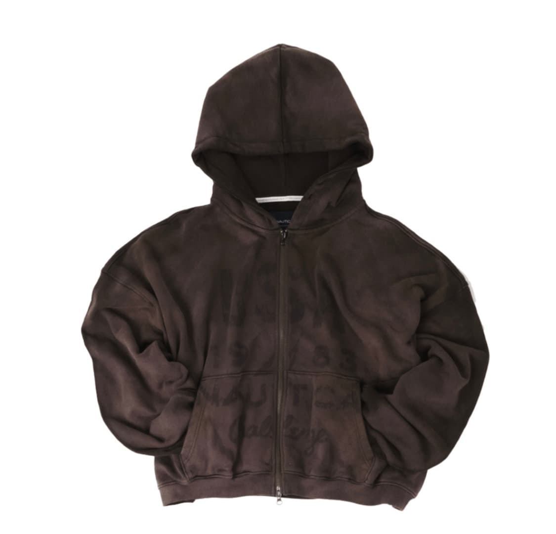 노티카 X 언더마이카 NTC X UMC 데미지드 후드 집업 브라운 상품이미지1