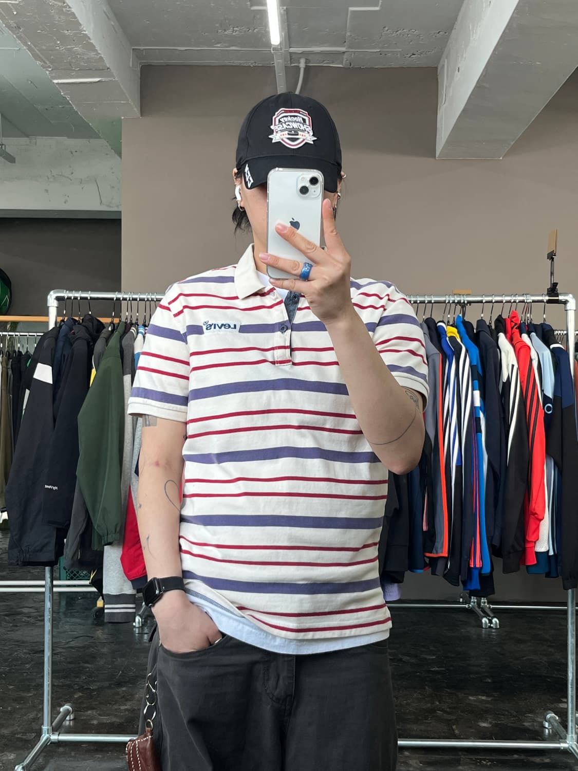 LEVI'S 스트라이프 카라 반팔 티셔츠 상품이미지1