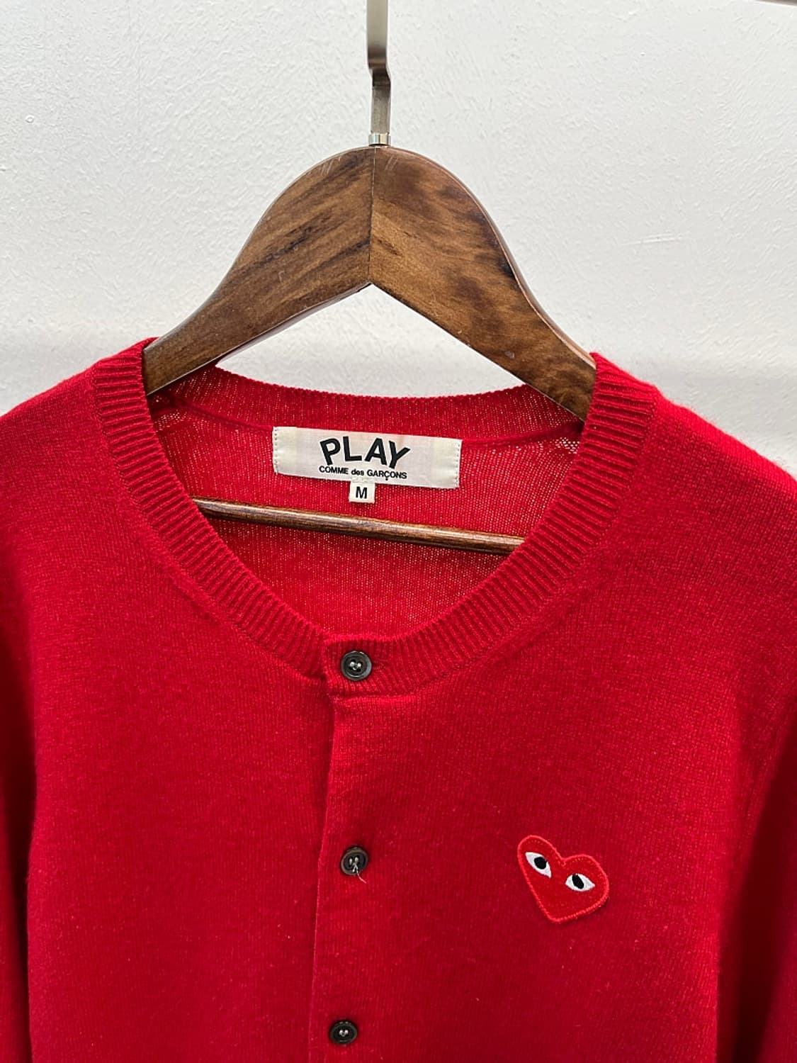 여) 꼼데가르송 레드 울 가디건  상품이미지5