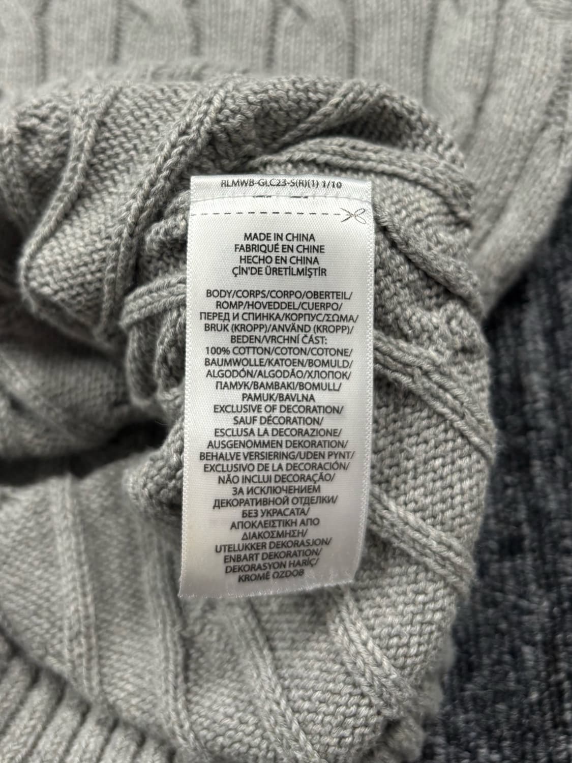 폴로 QR 그레이 꽈배기 니트 상품이미지7