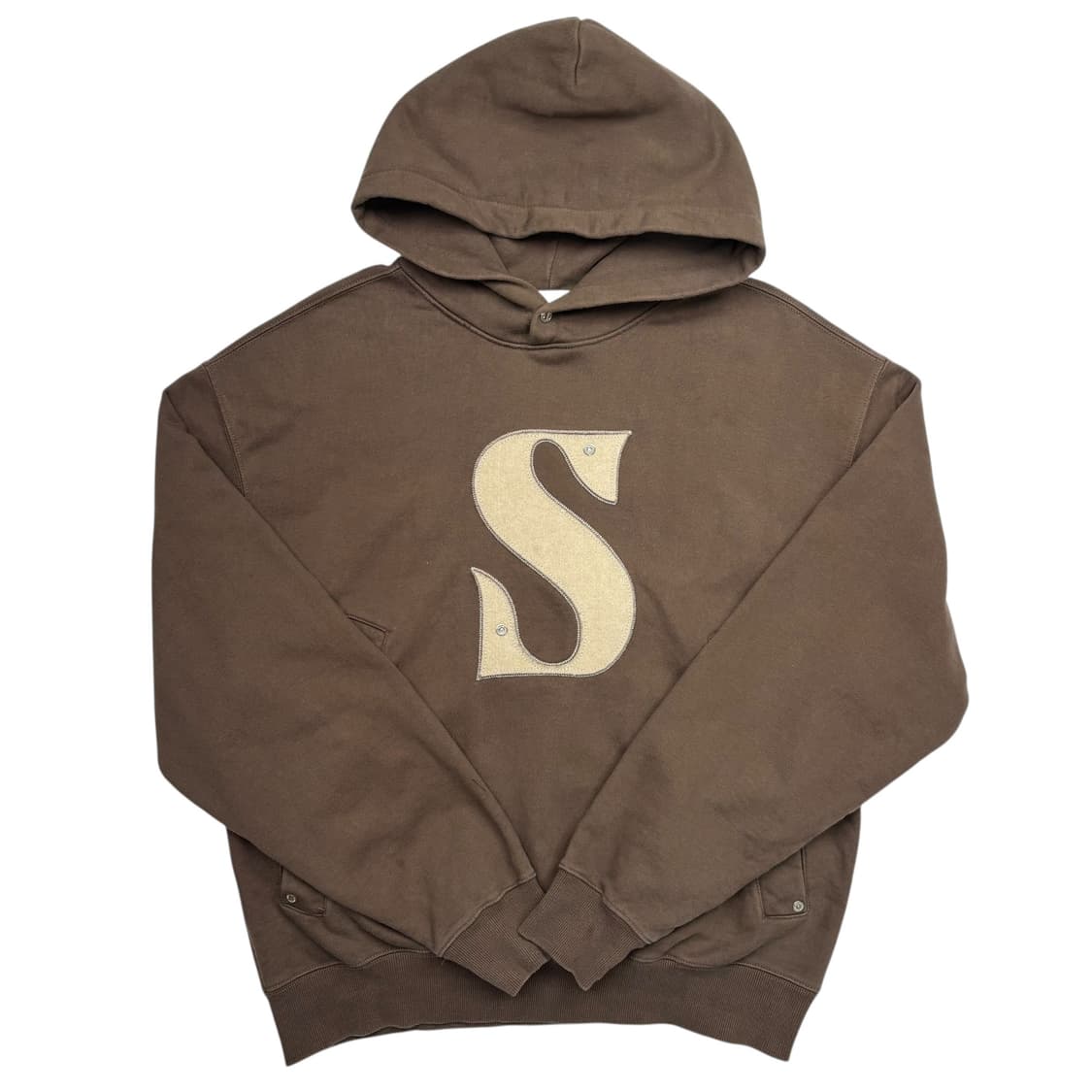 세터 리벳 아플리케 포켓 브라운 후드티 M 상품이미지1