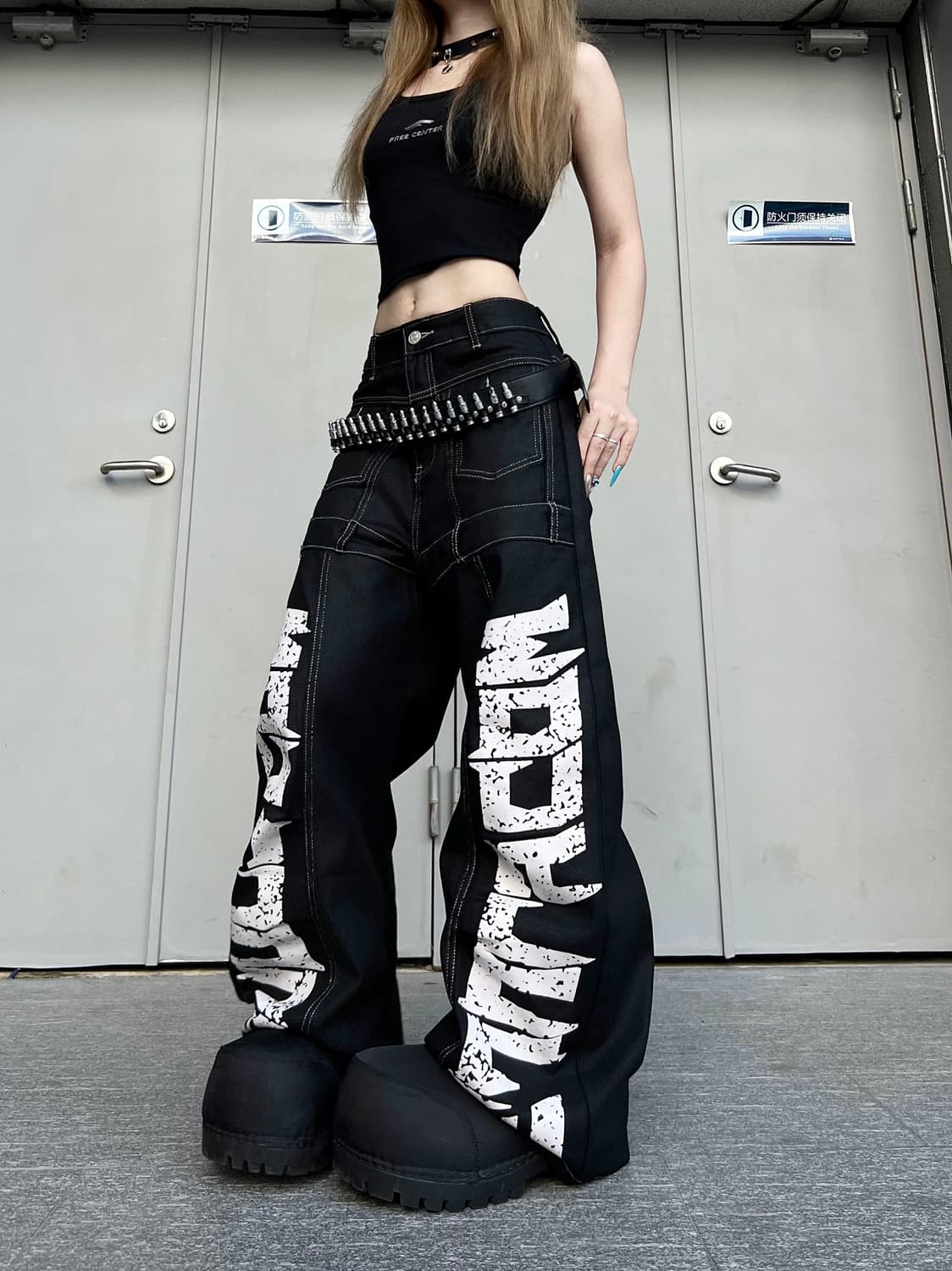 와이드 그래픽 데님 팬츠  상품이미지3