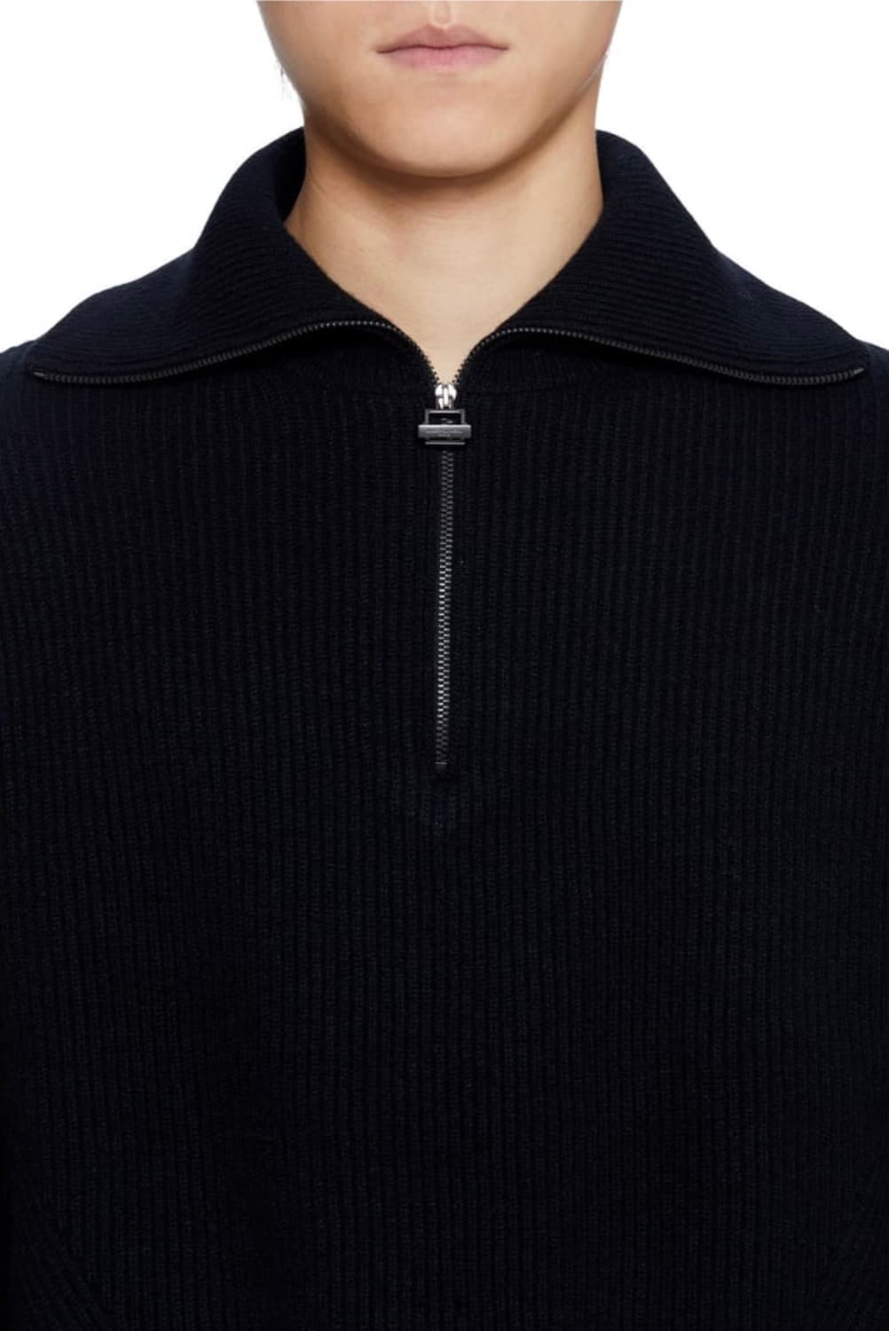 [48] 우영미 하프 집업 니트 블랙 상품이미지3