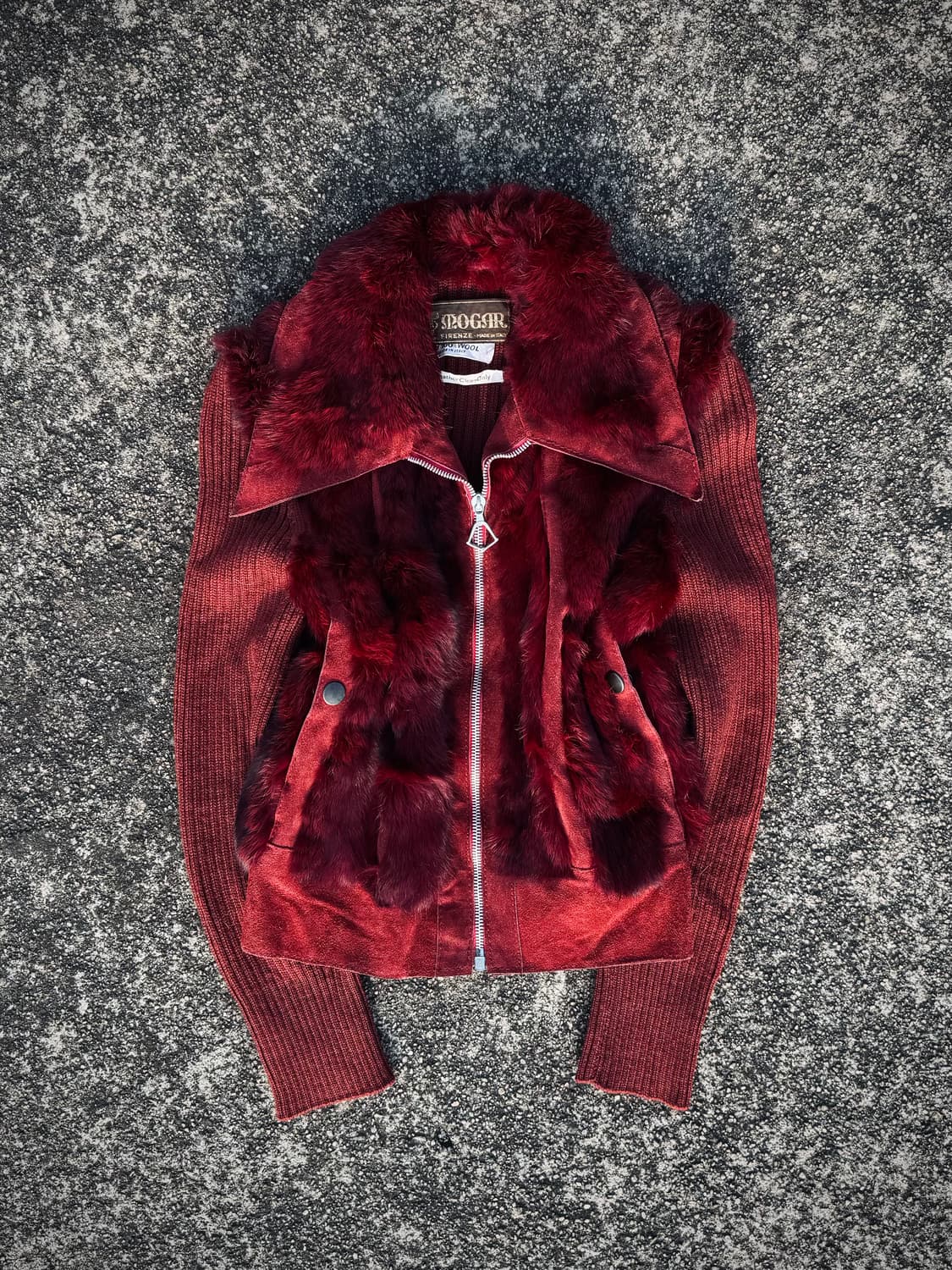 Red fur jacket 상품이미지1