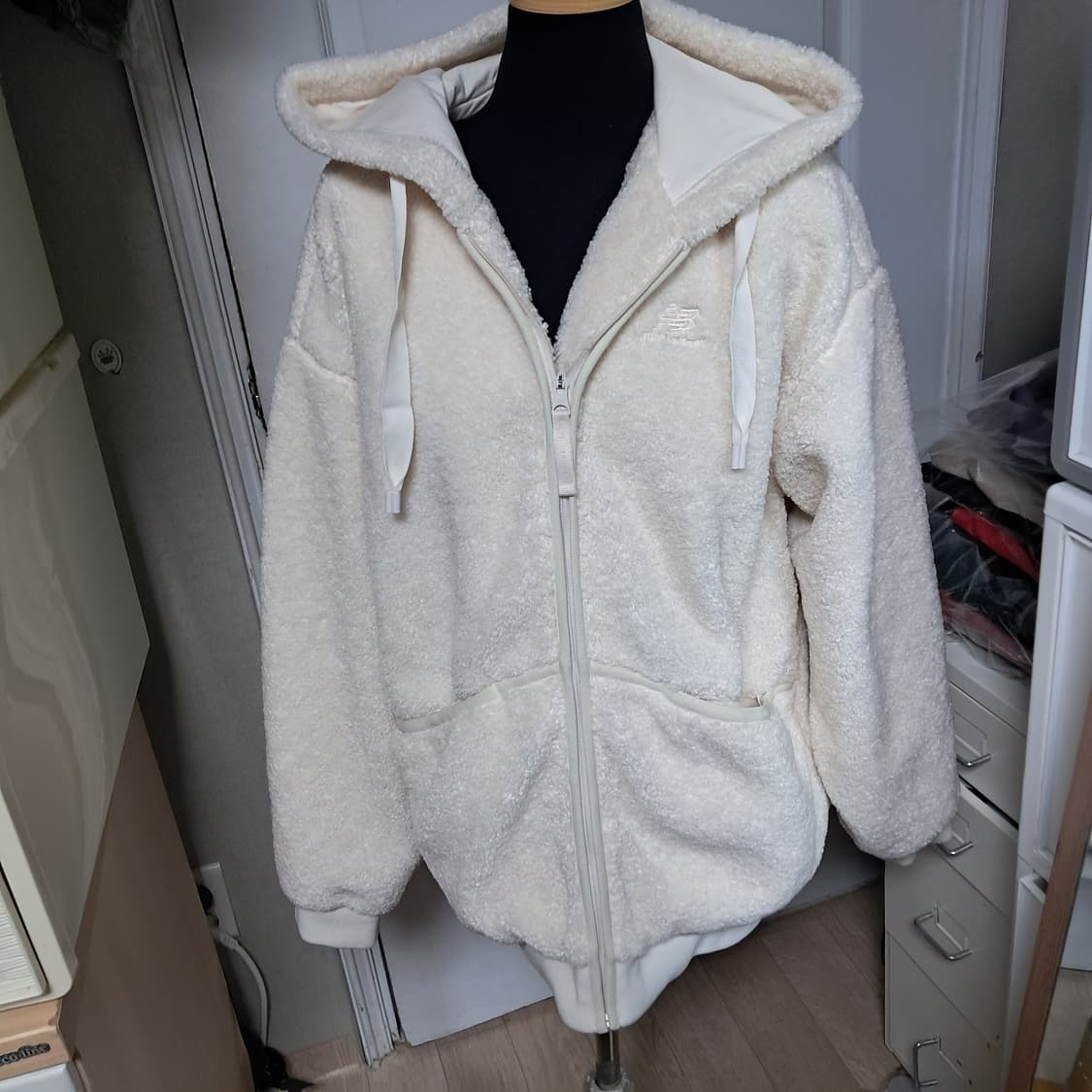 뉴발란스 뽀글이 후리스 플리스 후드집업 M(약95)남녀공용 상태최상 상품이미지1