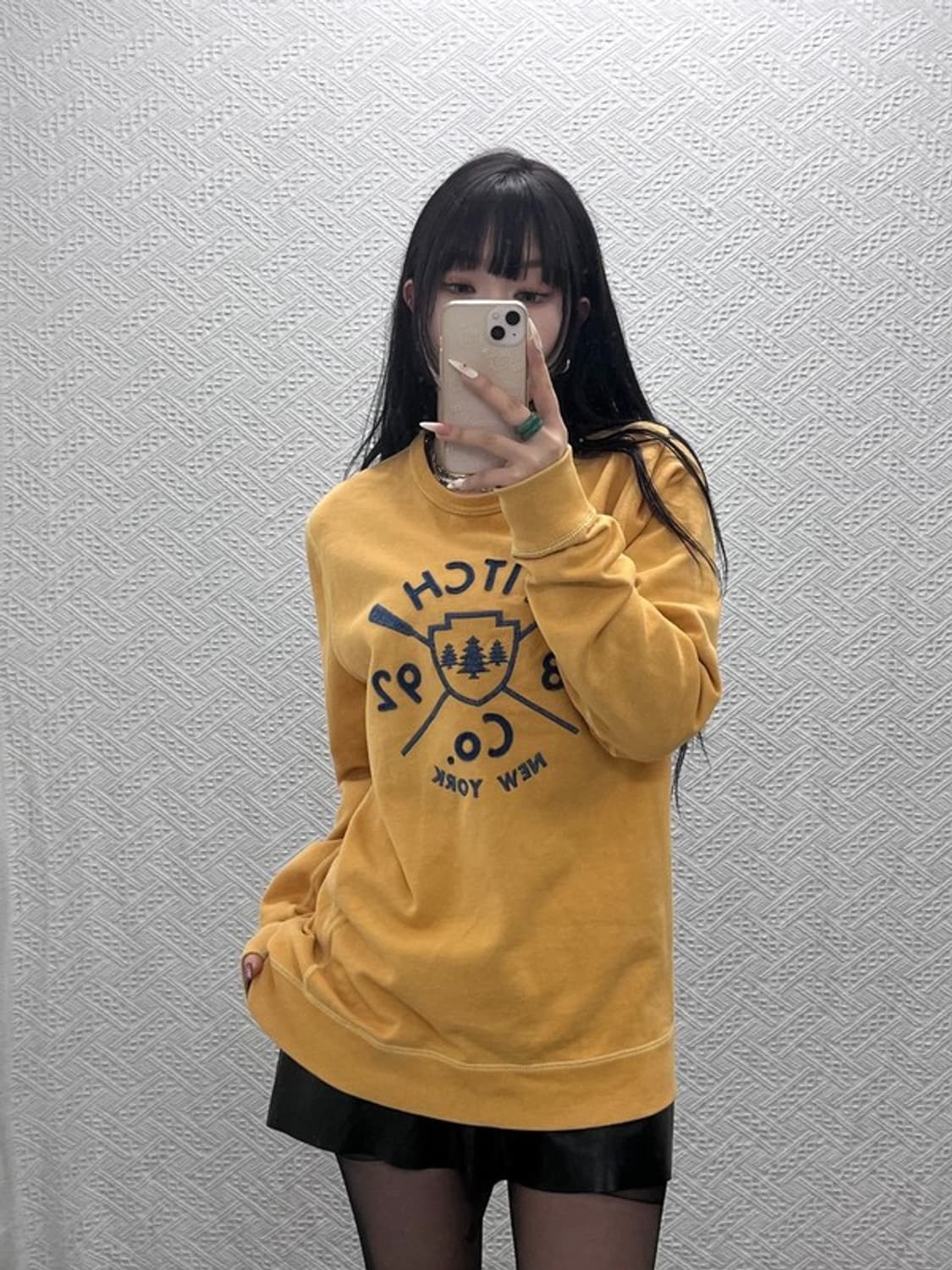 아베크롬비 희귀 올드스쿨 레트로 머스타드 맨투맨 L C09421 상품이미지2