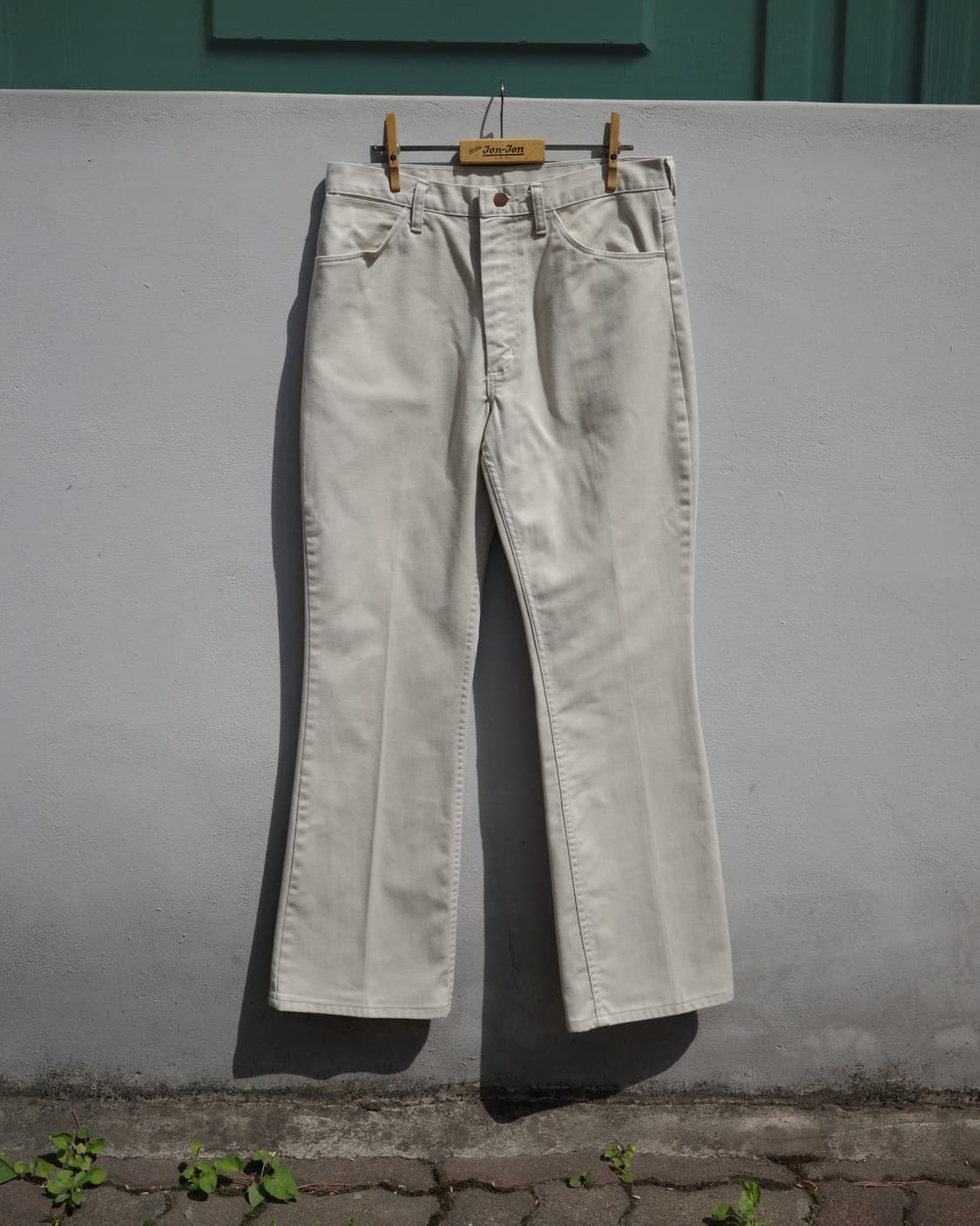 70s Wrangler 에크루 트윌 플레어 팬츠 상품이미지1