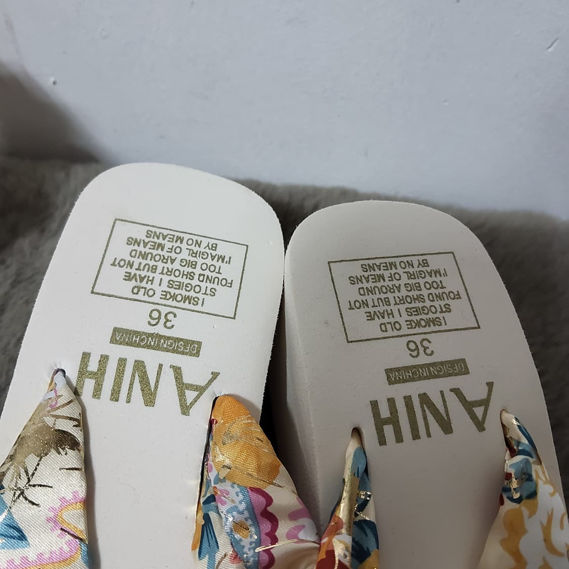 새상품 ANIH 플라워 리본 쪼리 직짹 샌들 230 36 가볍고 넘 이쁜 상품이미지2