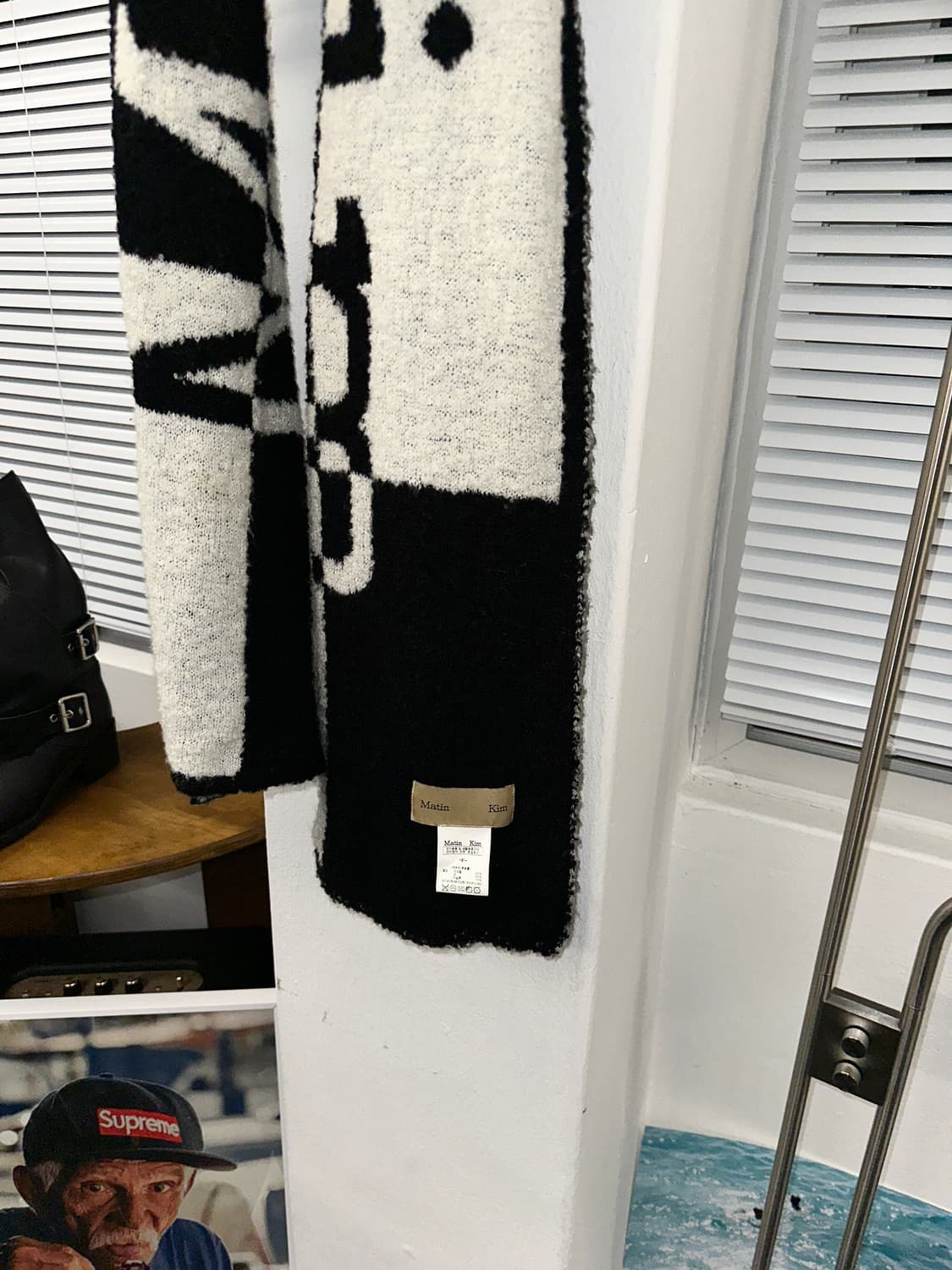 Matin kim 체커보드 컬러 머플러 os 상품이미지3