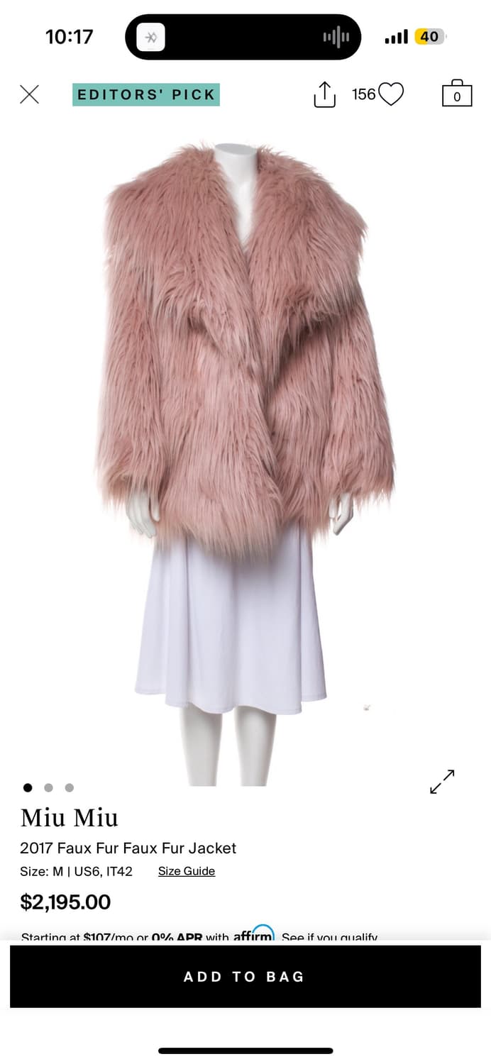 미우미우 퍼 자켓 MiuMiu Faux fur coat 상품이미지1
