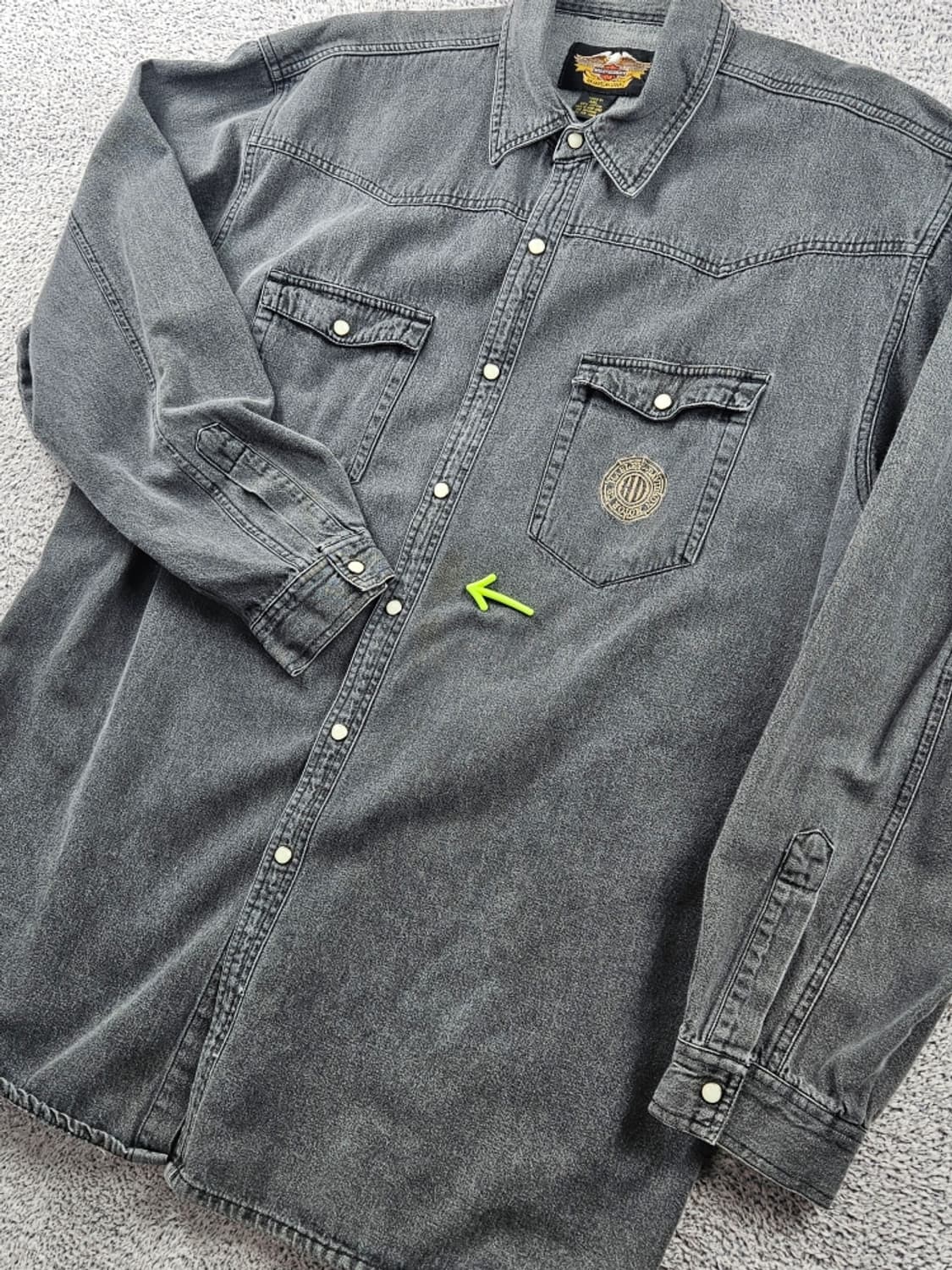 할리데이비슨 포켓 블랙 데님 바이커 셔츠 ( 2XL ) / 9374 상품이미지6