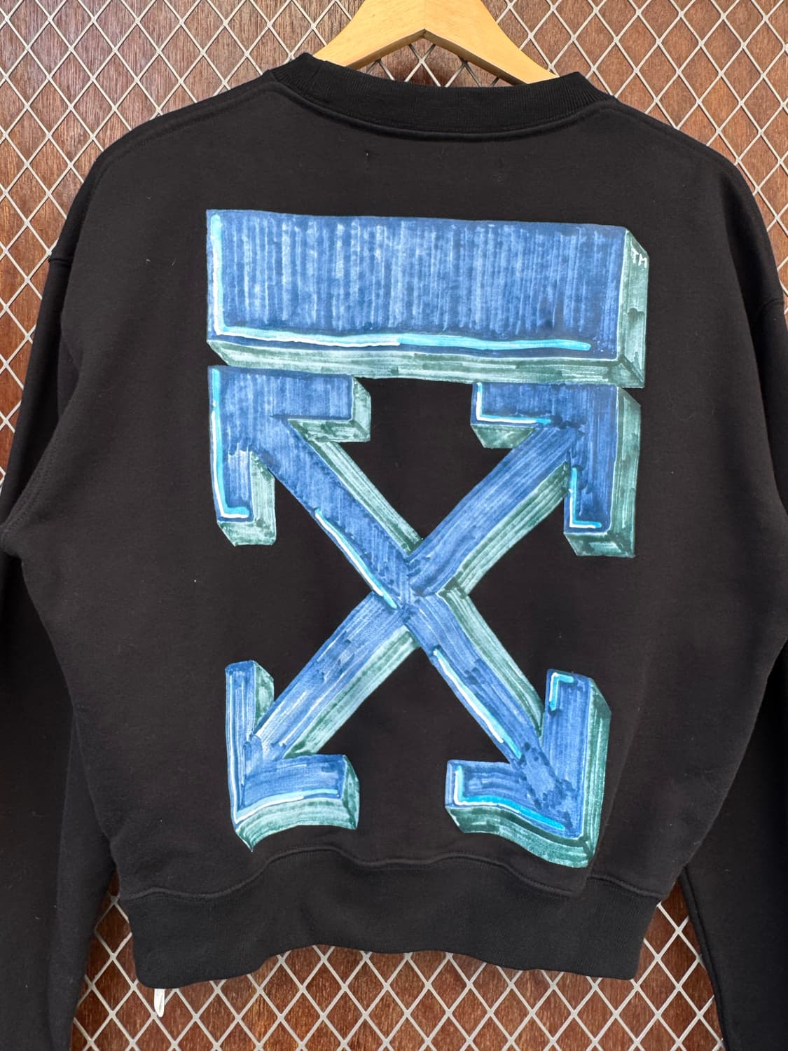 오프화이트 off white 마커애로우 로고 블랙 맨투맨 티셔츠 S 상품이미지4