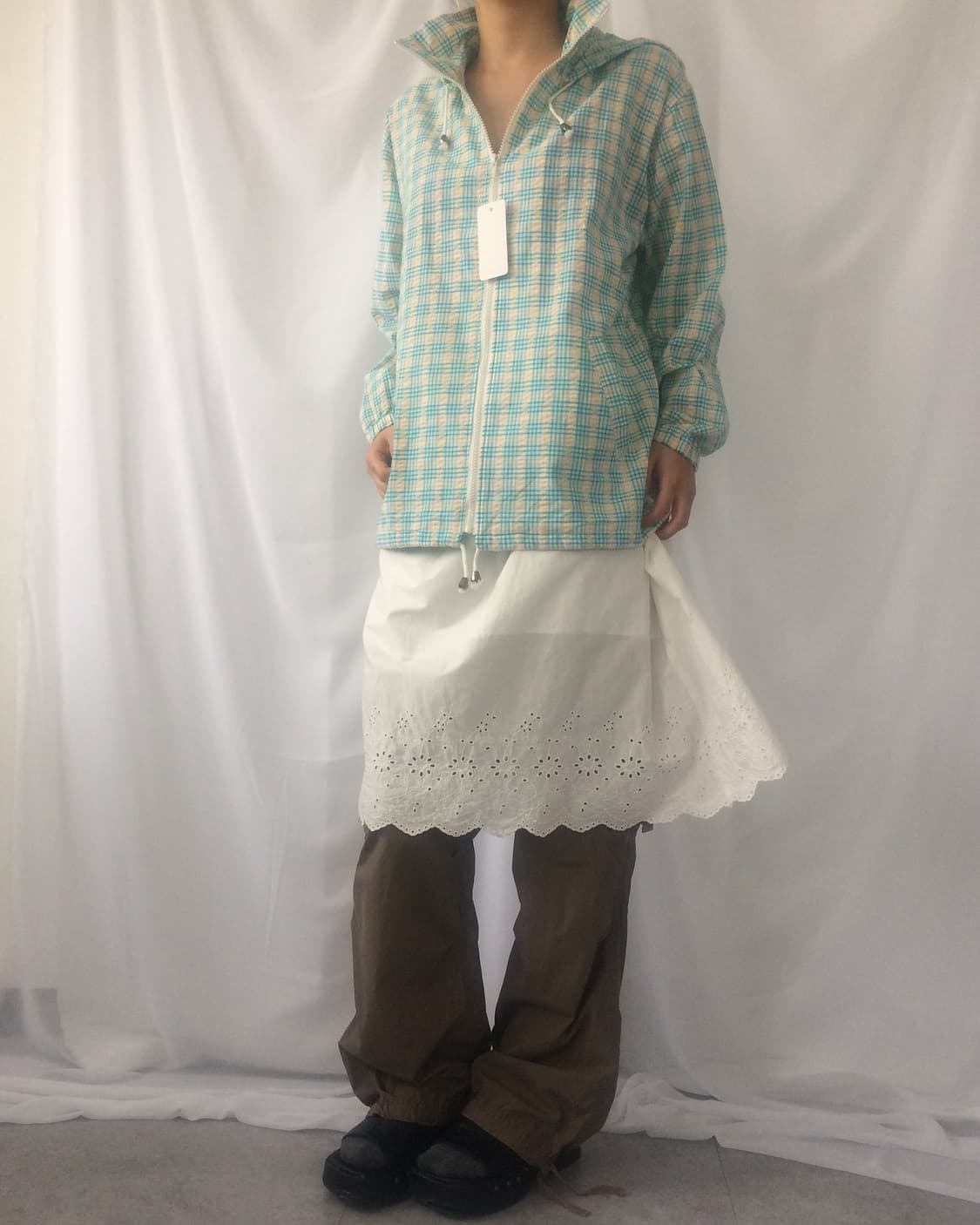 Check pattern hood zip up 상품이미지10