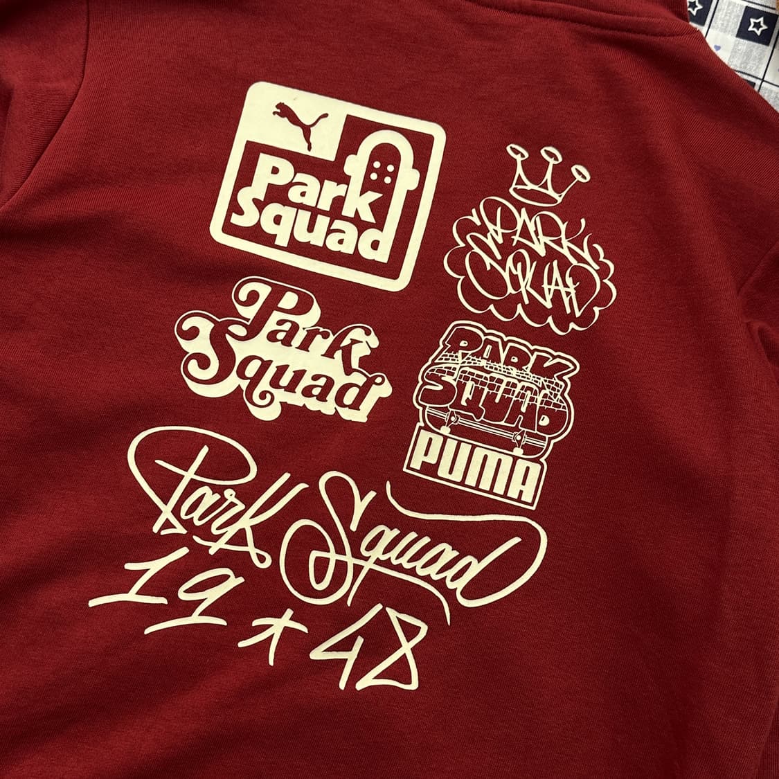푸마 Y2K 로고 프린팅 빈티지레드 러블리 후드티 상품이미지5