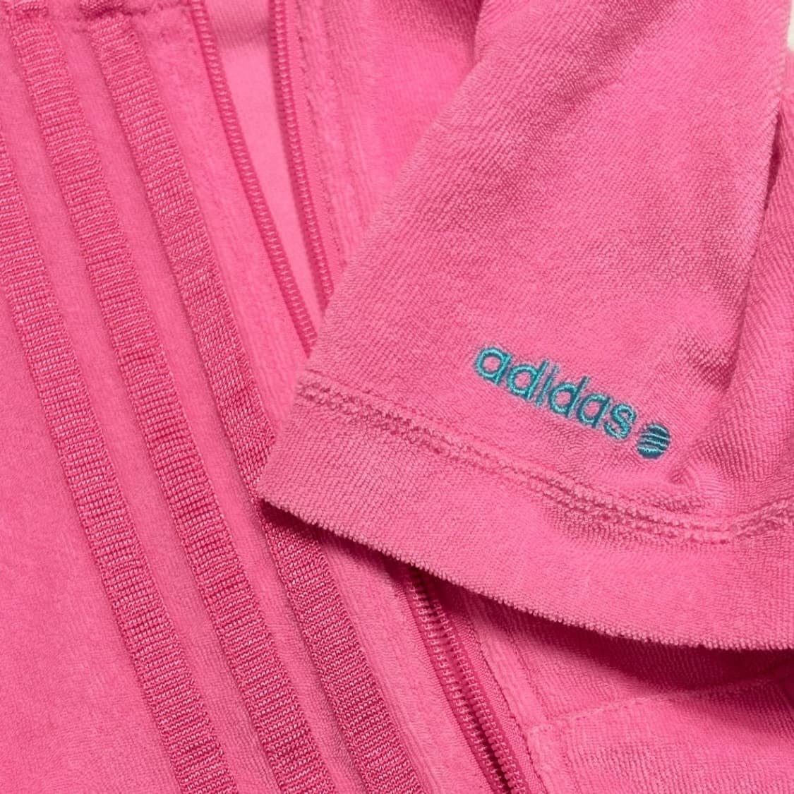 Adidas 아디다스 스포티 딸기우유 테리 반팔 후드집업 상품이미지2