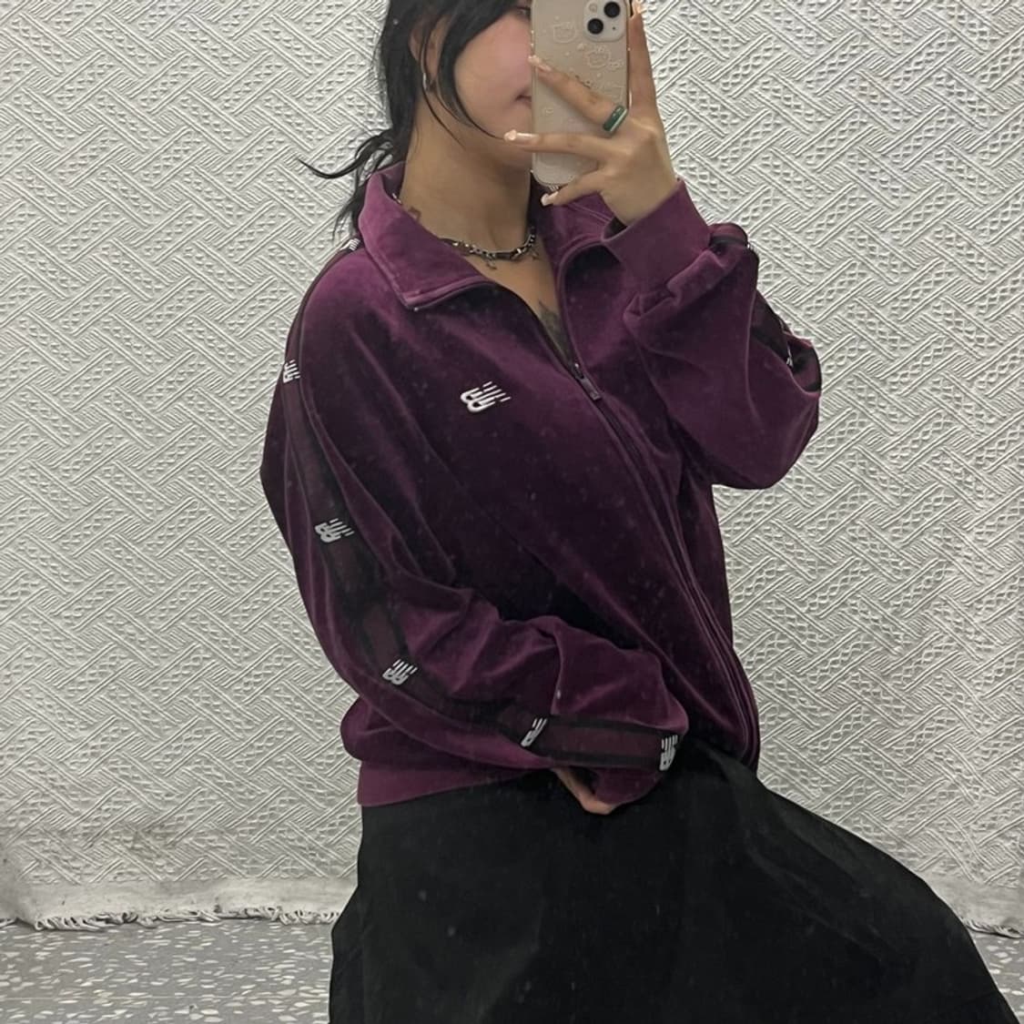 뉴발란스 오버핏 벨벳 벨루아 트랙탑 져지 집업 105 C06389 상품이미지2