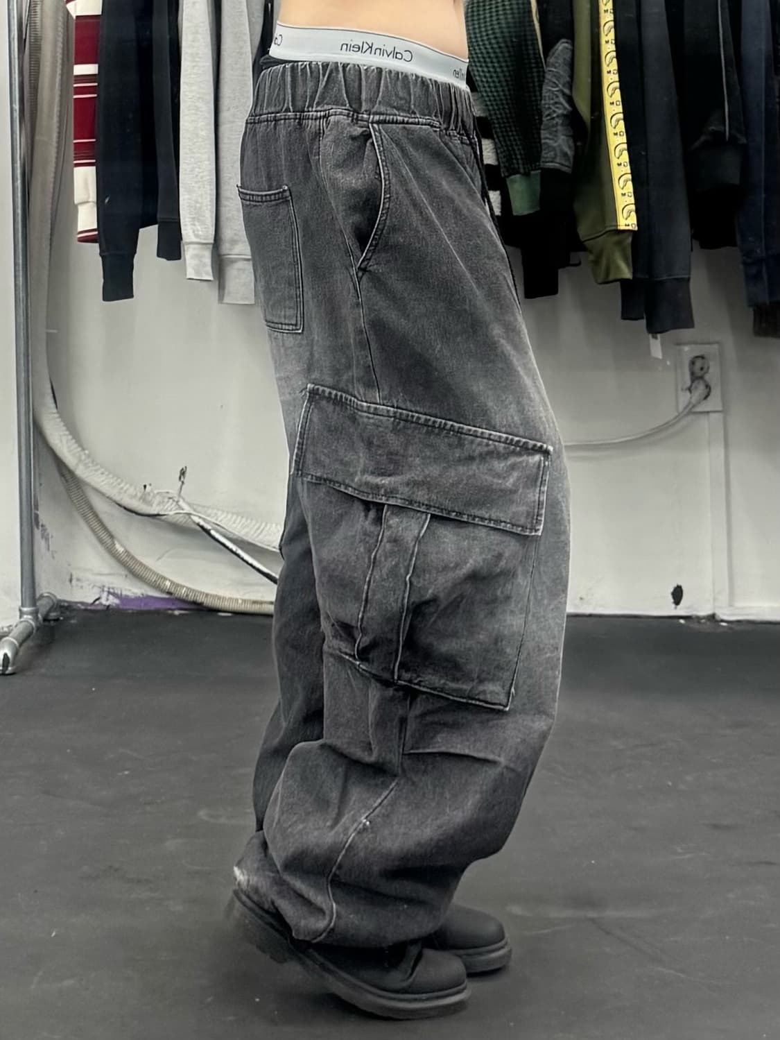 VTG 밴딩 데님 카고팬츠 상품이미지2