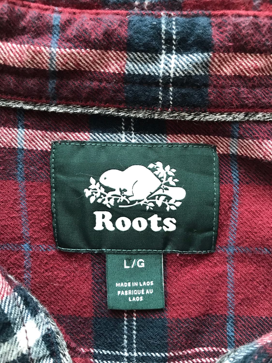 루츠 버건디 체크 면 셔츠 L 상품이미지2