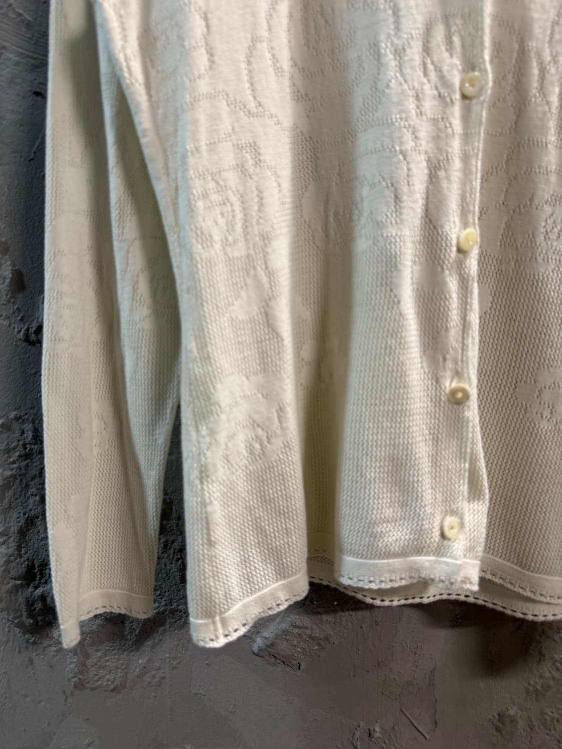 M 가이거 GEIGER 플로럴 자가드 코튼 가디건 아이보리 상품이미지2