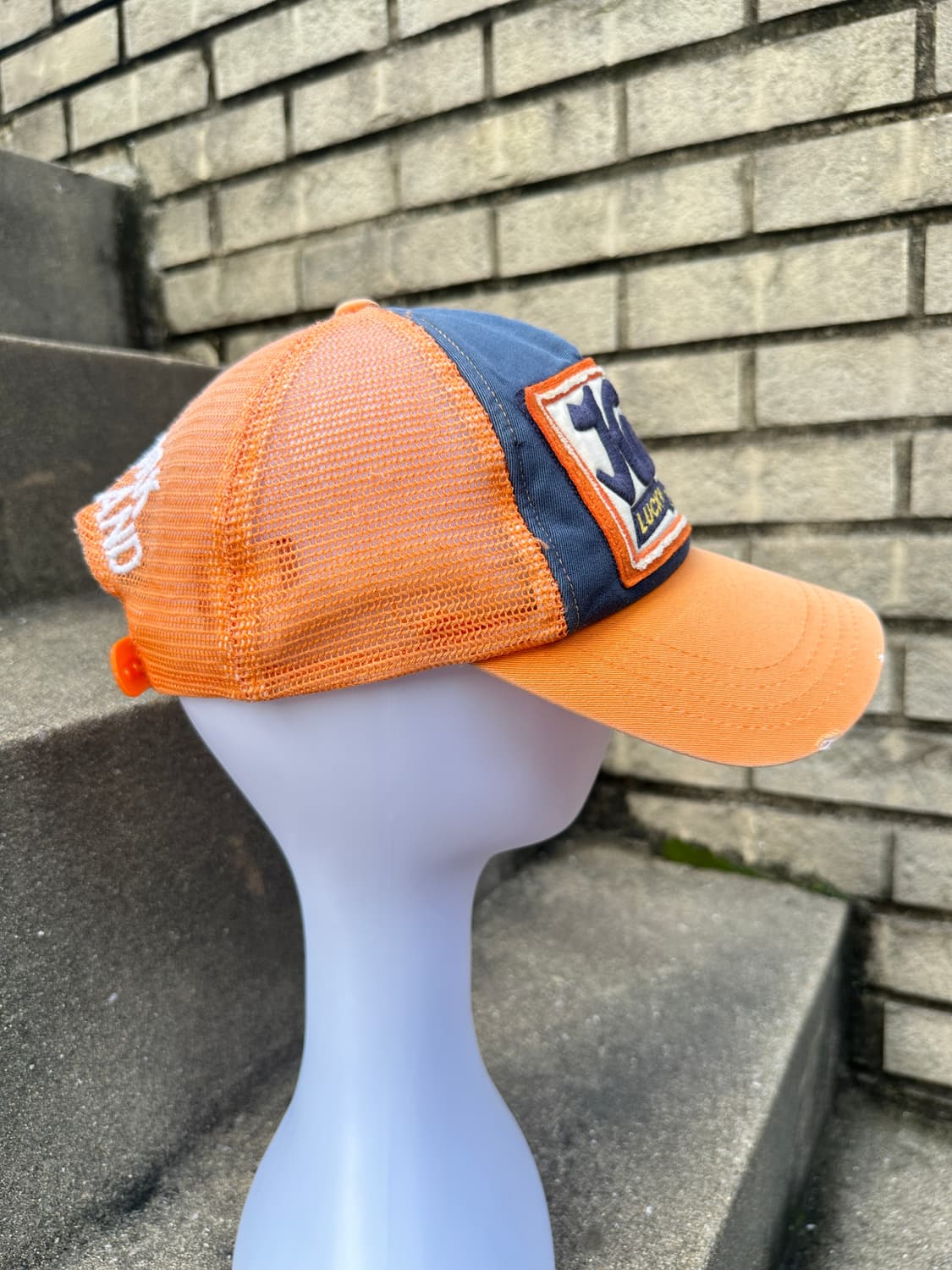 None vintage orange trucker cap 상품이미지4
