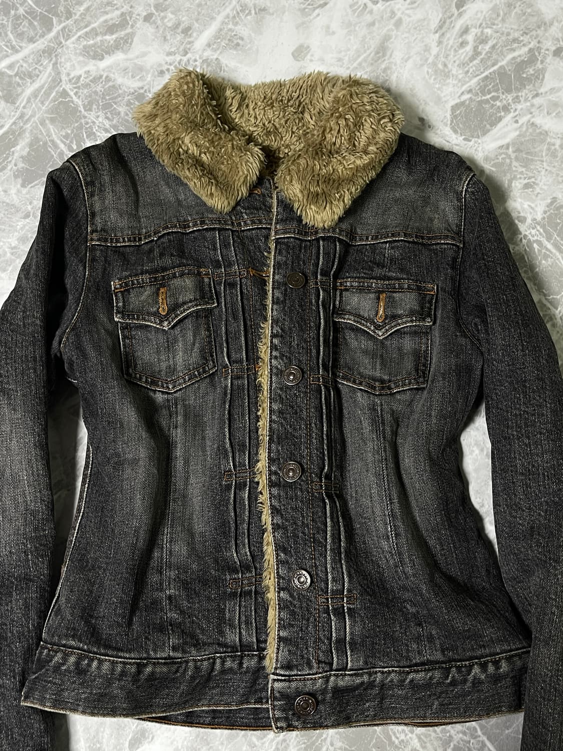 (Unknown)denim fur jacket 상품이미지5