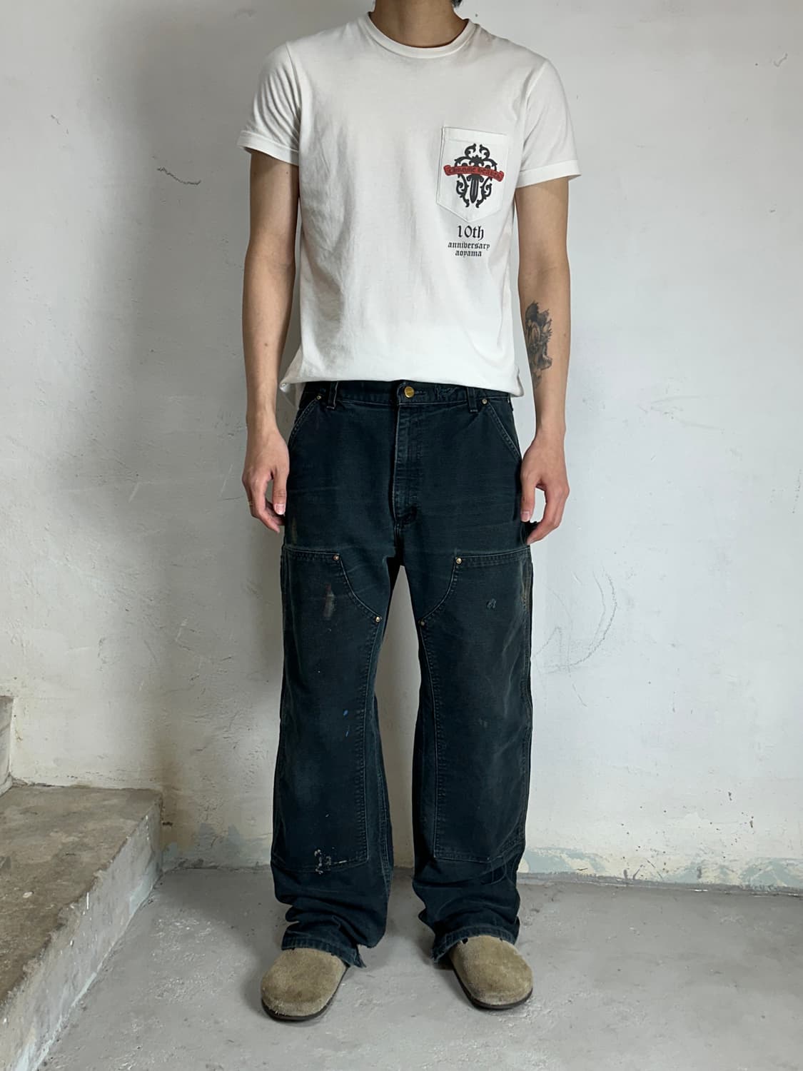 OG USA Made 칼하트 B01 더블니 블랙 칼하트 썩블니 카펜터 상품이미지2